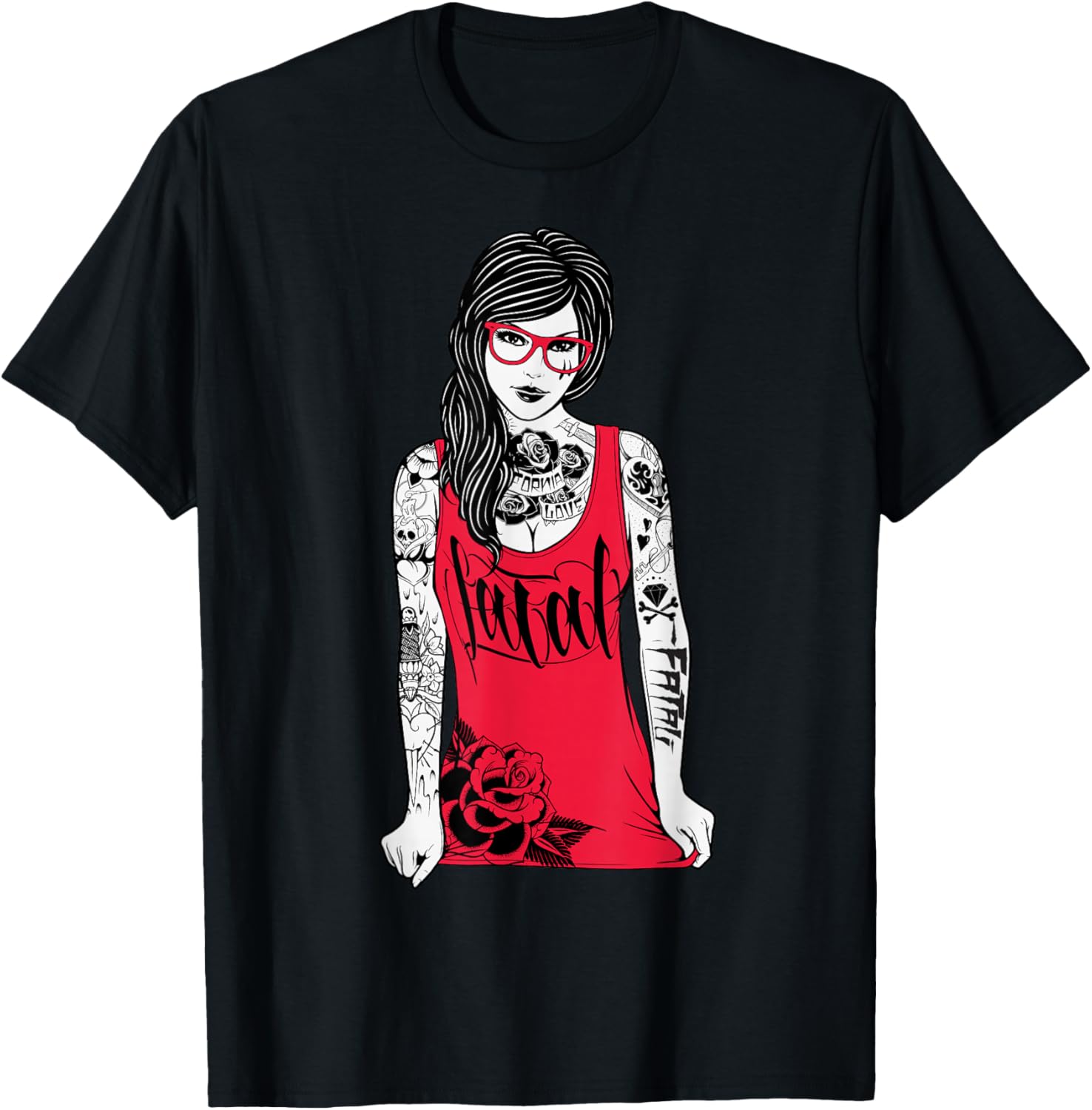 Fatal Hipster , -Adults, Black, Small, Short Sleeve, Classic Fit T-Shirt - T-Shirt | Black