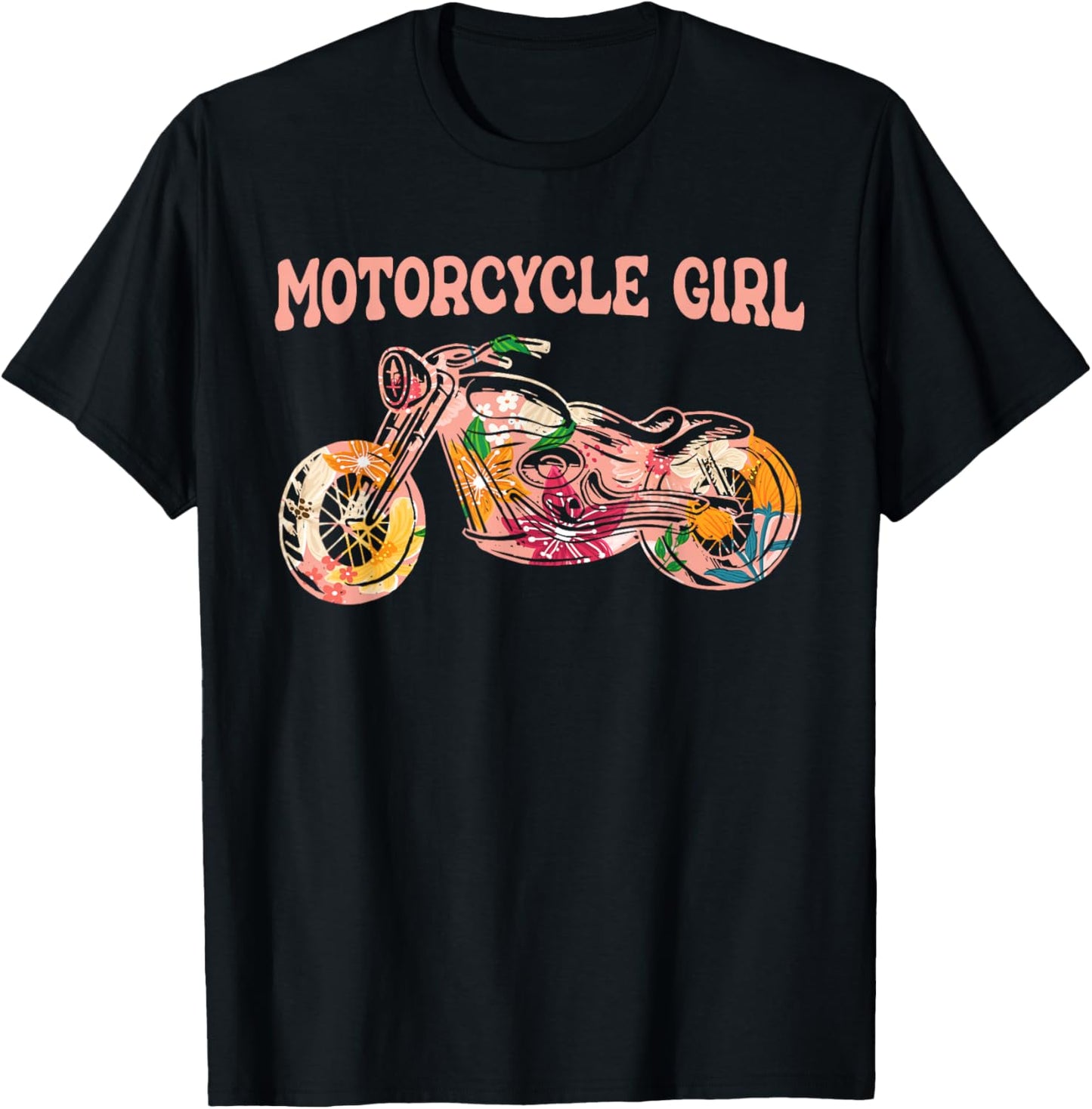 Motorcyclist Biker Girl - Motorcycle T-Shirt - T-Shirt | Black