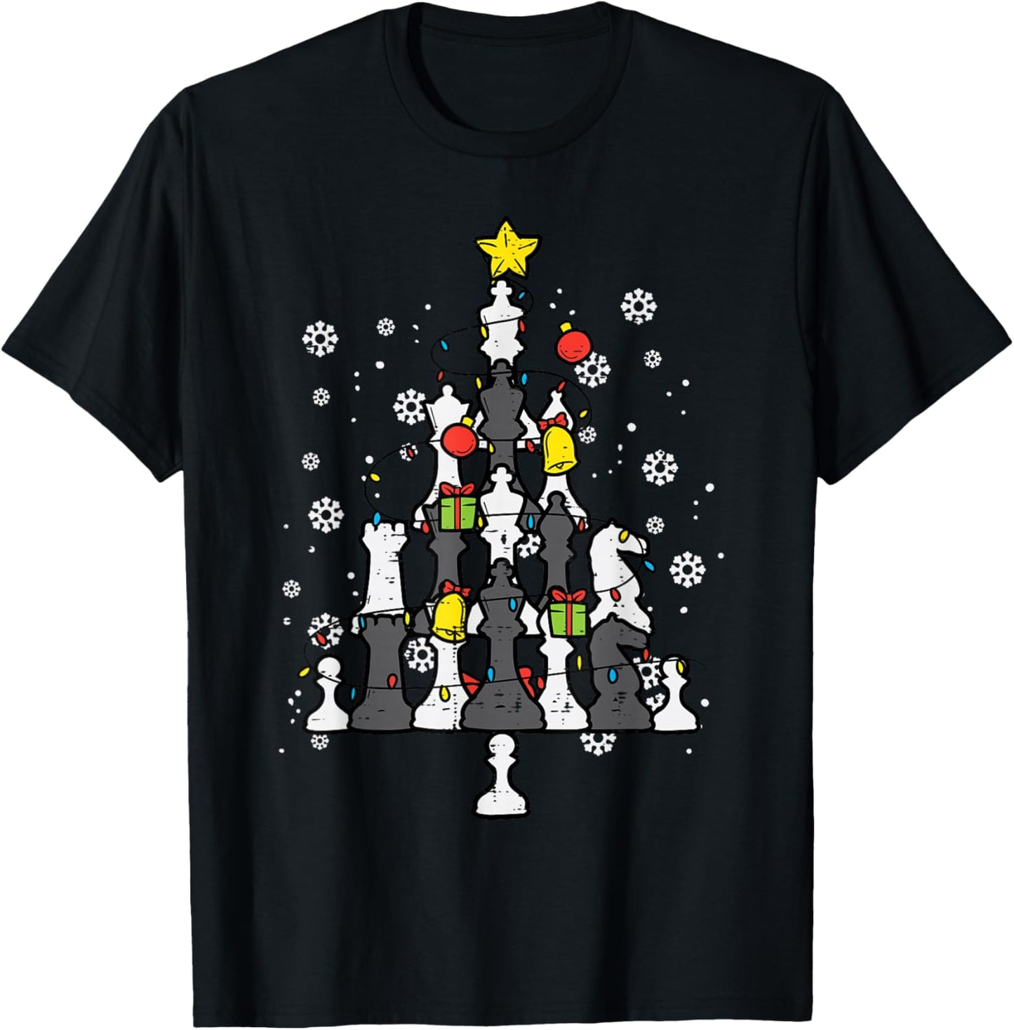Chess Christmas Tree Xmas Pajamas PJs Chess Player T-Shirt - T-Shirt | Black