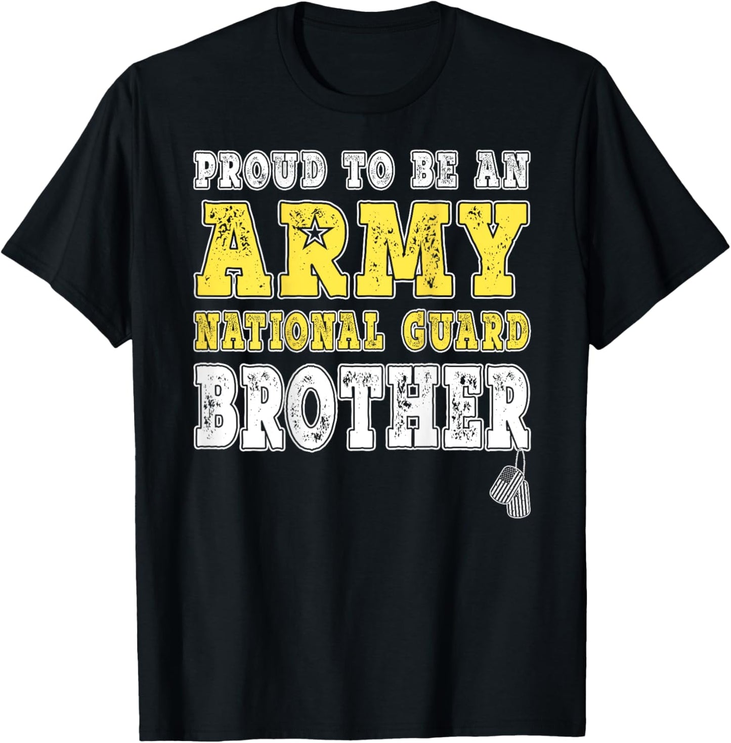 Proud To Be An Army National Guard Brother Military Sibling T-Shirt - T-Shirt | Black