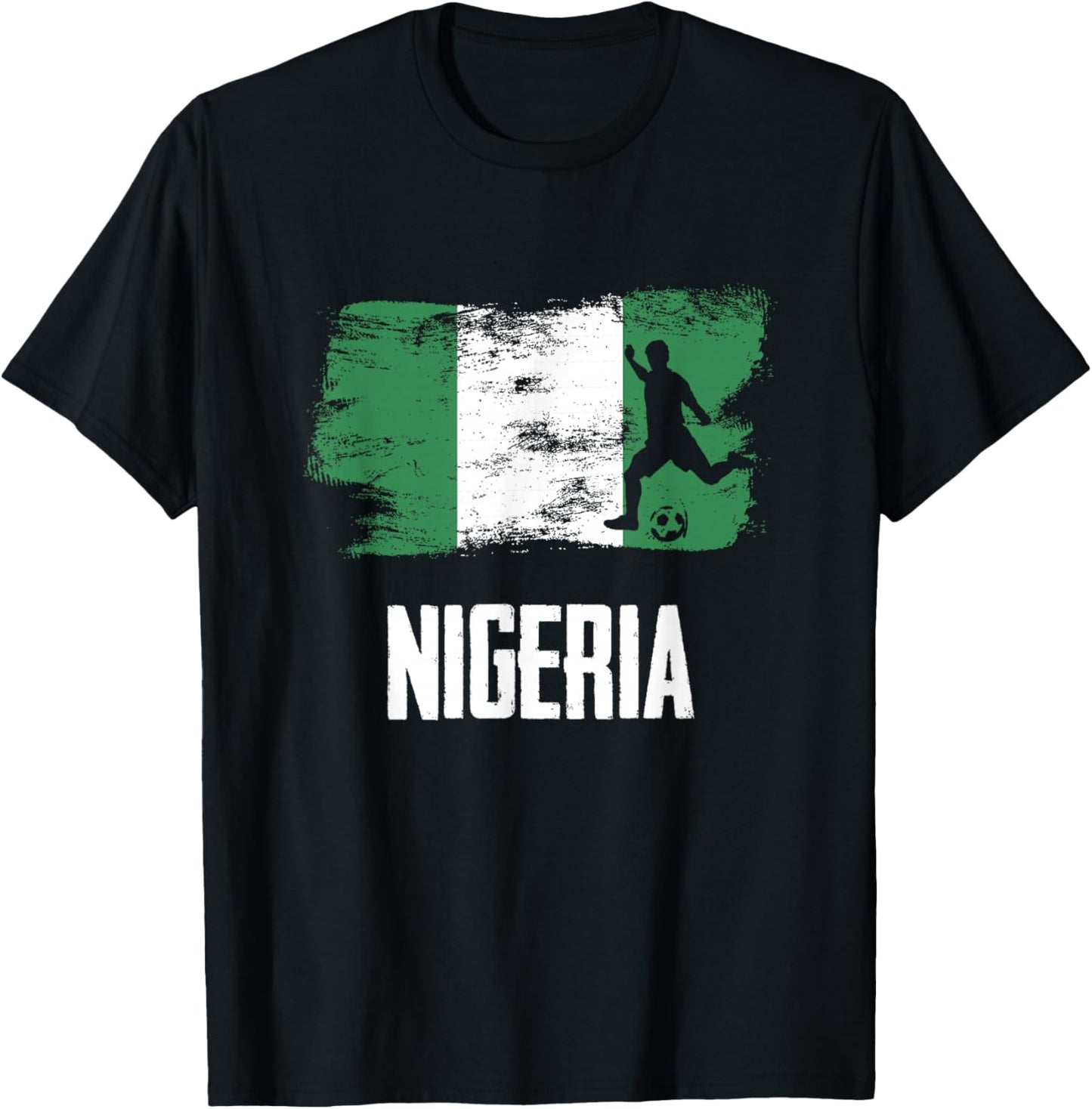 Nigeria Flag Jersey Nigerian Soccer Team Nigerian T-Shirt - T-Shirt | Black