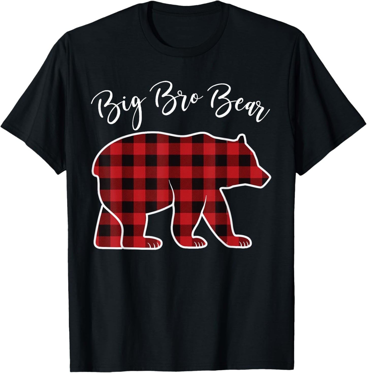 Brother Bear Pajama Red Buffalo Xmas Family Christmas T-Shirt - T-Shirt | Black