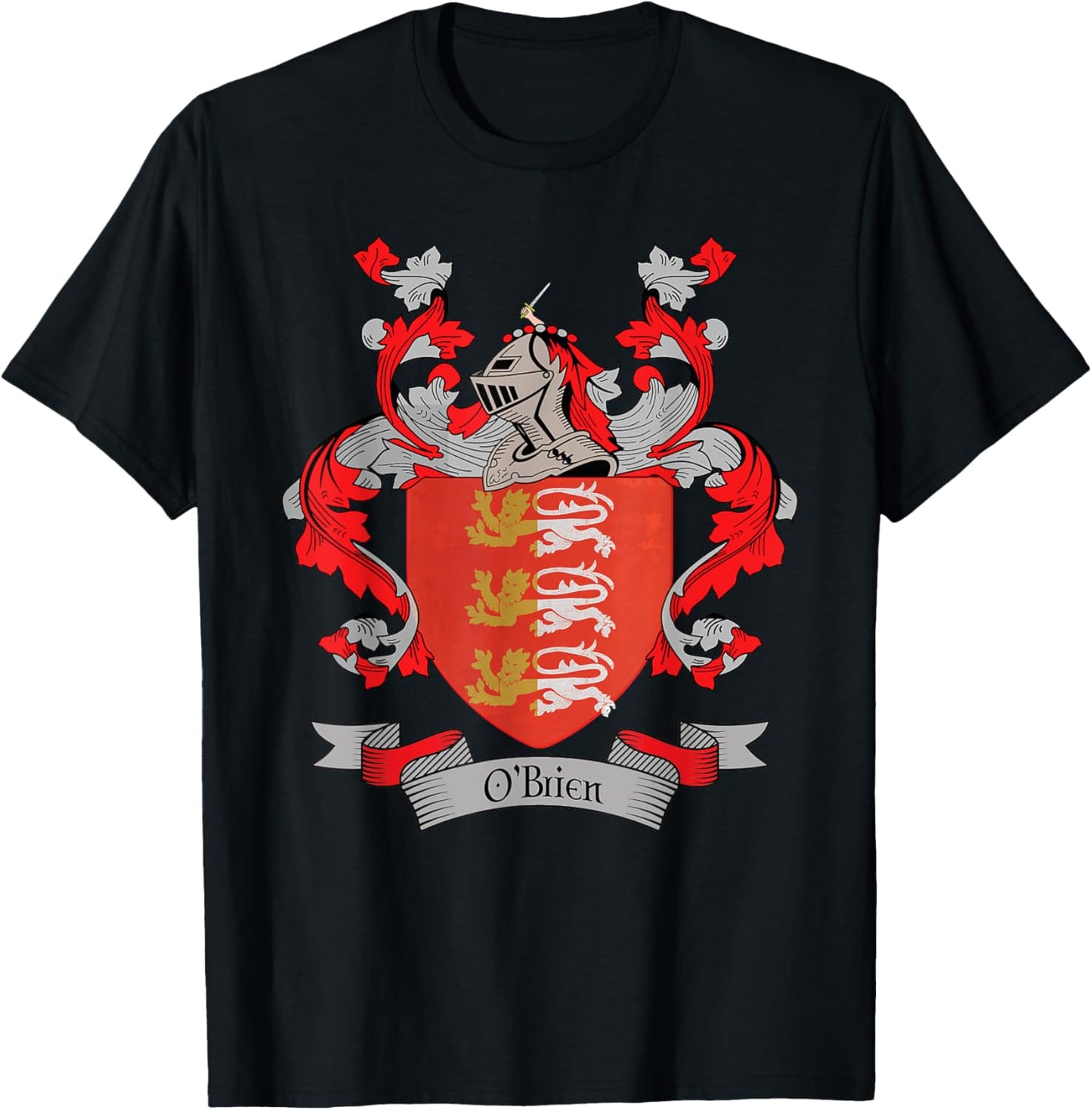 O'Brien Coat of Arms | O'Brien Surname Family Crest T-Shirt - T-Shirt | Black