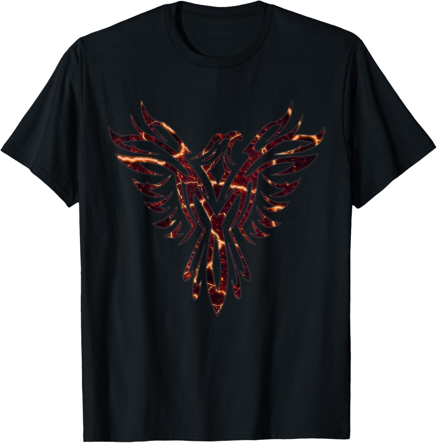Lava Fire & Flames Phoenix Mythical Bird Rising Born Again T-Shirt - T-Shirt | Black