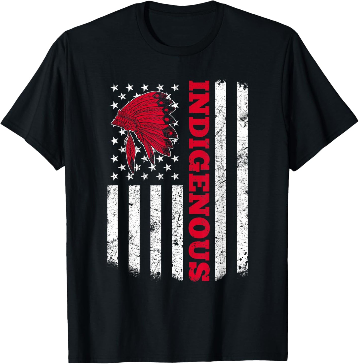 Indigenous American Flag for Native Americans T-Shirt - T-Shirt | Black