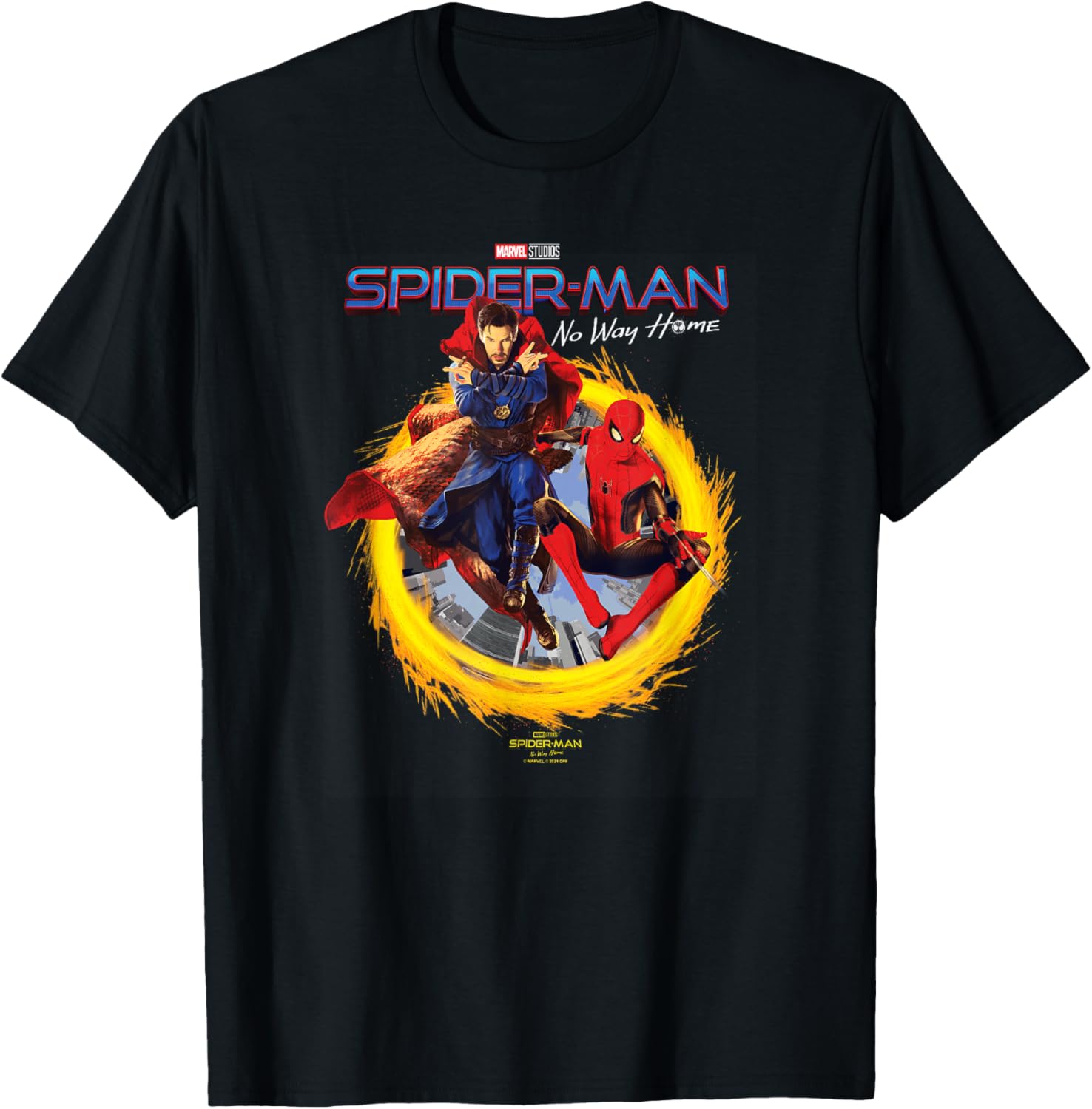 Marvel Spider-Man No Way Home Spidey Doctor Strange Poster T-Shirt - T-Shirt | Black
