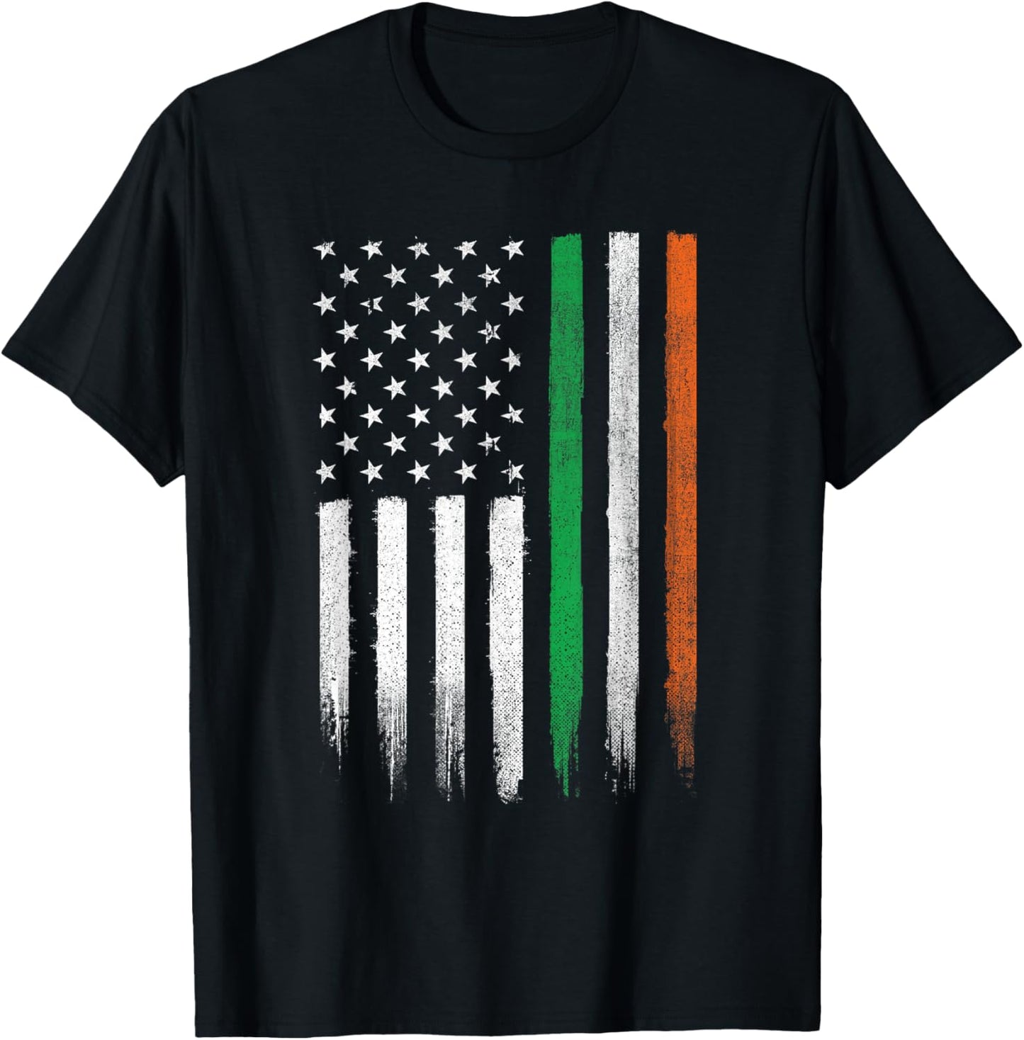 Patriotic Irish American Flag Ireland St. Patrick's Day T-Shirt - T-Shirt | Black