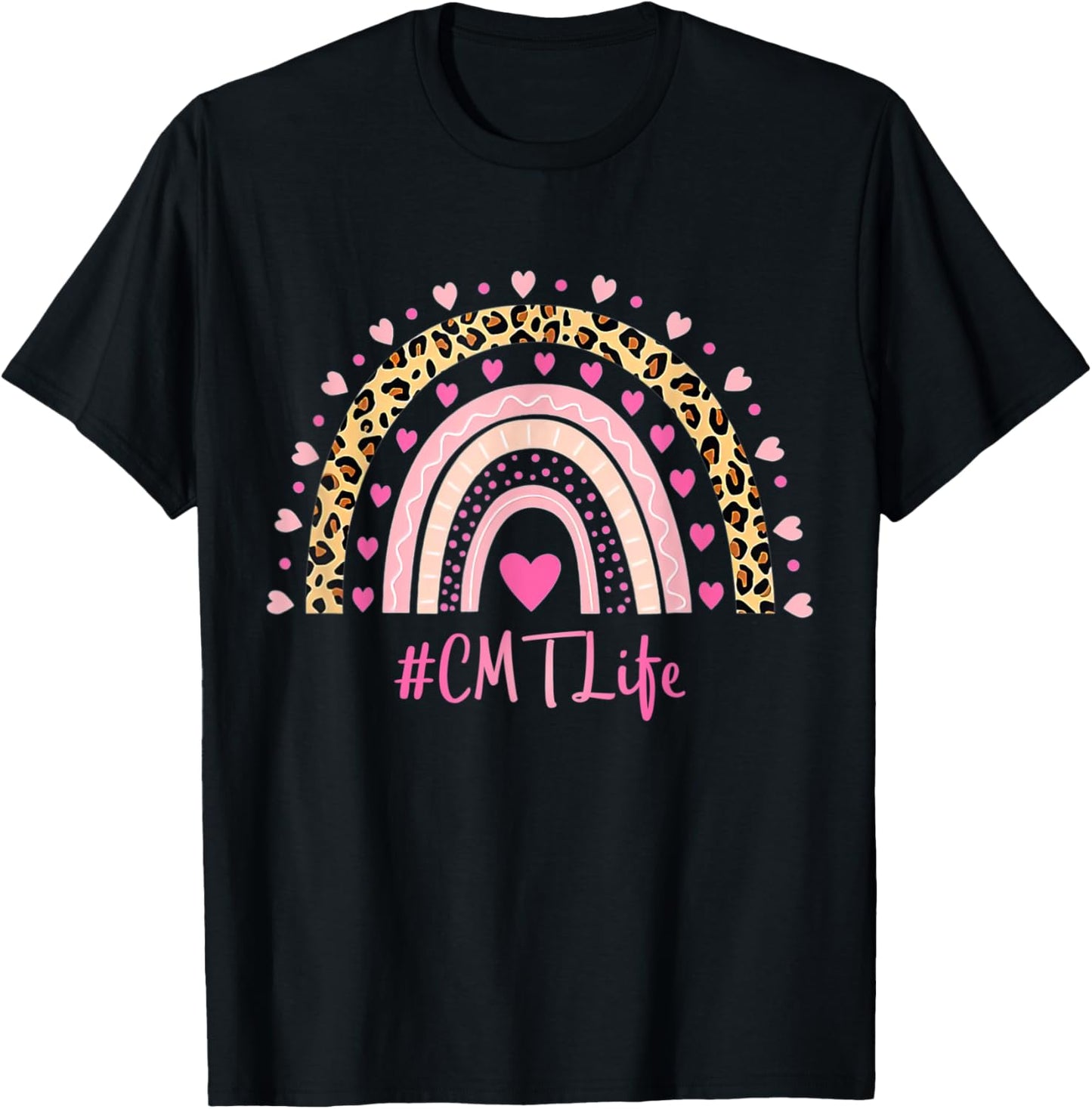 CMT Nurse Leopard Print Boho Rainbow NURSE'S WEEK T-Shirt - T-Shirt | Black