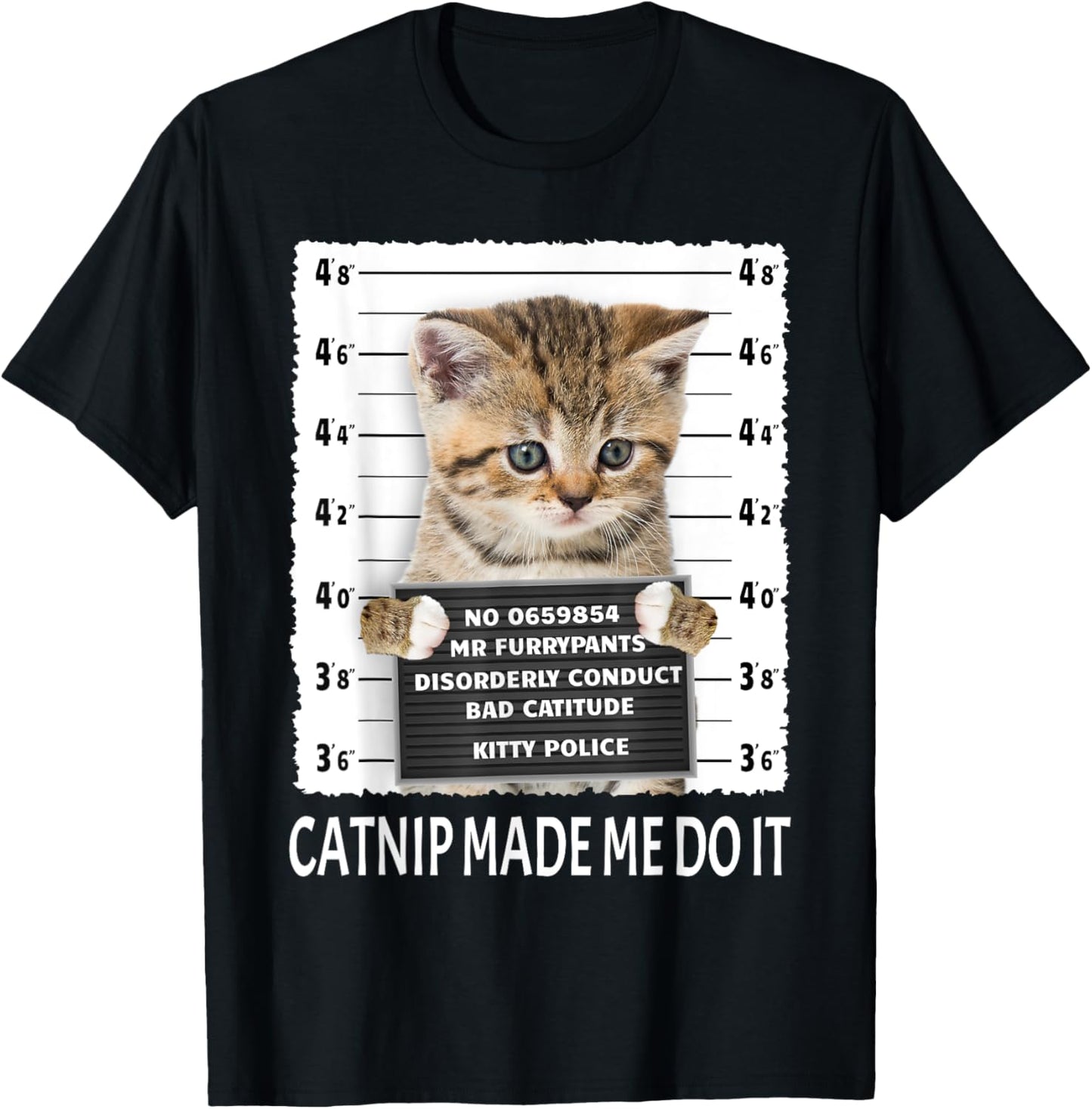 Funny Catnip Made Me Do It Shirt - Cat Lover Gift Men Women T-Shirt - T-Shirt | Black