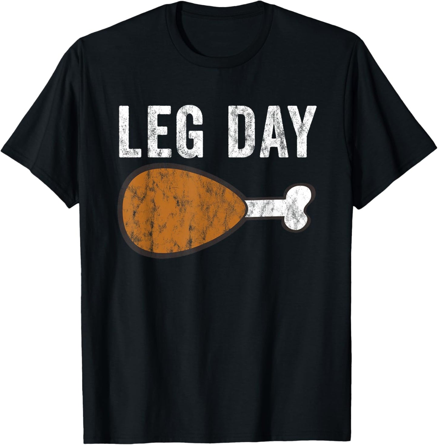 Fun Leg Day Thanksgiving Turkey Day Pajamas Funny Workout T-Shirt - T-Shirt | Black