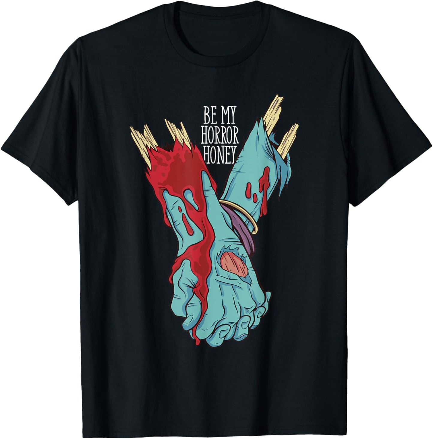 Be My Horror Honey, Zombie Love Couple T-Shirt - T-Shirt | Black