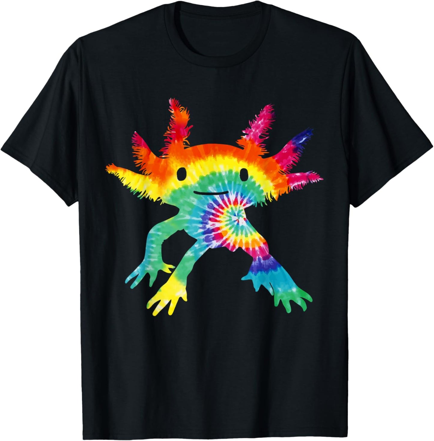 Cute Tie-Dye Axolotl Shirt Kids Boy Girl Salamander Axolotl T-Shirt - T-Shirt | Black
