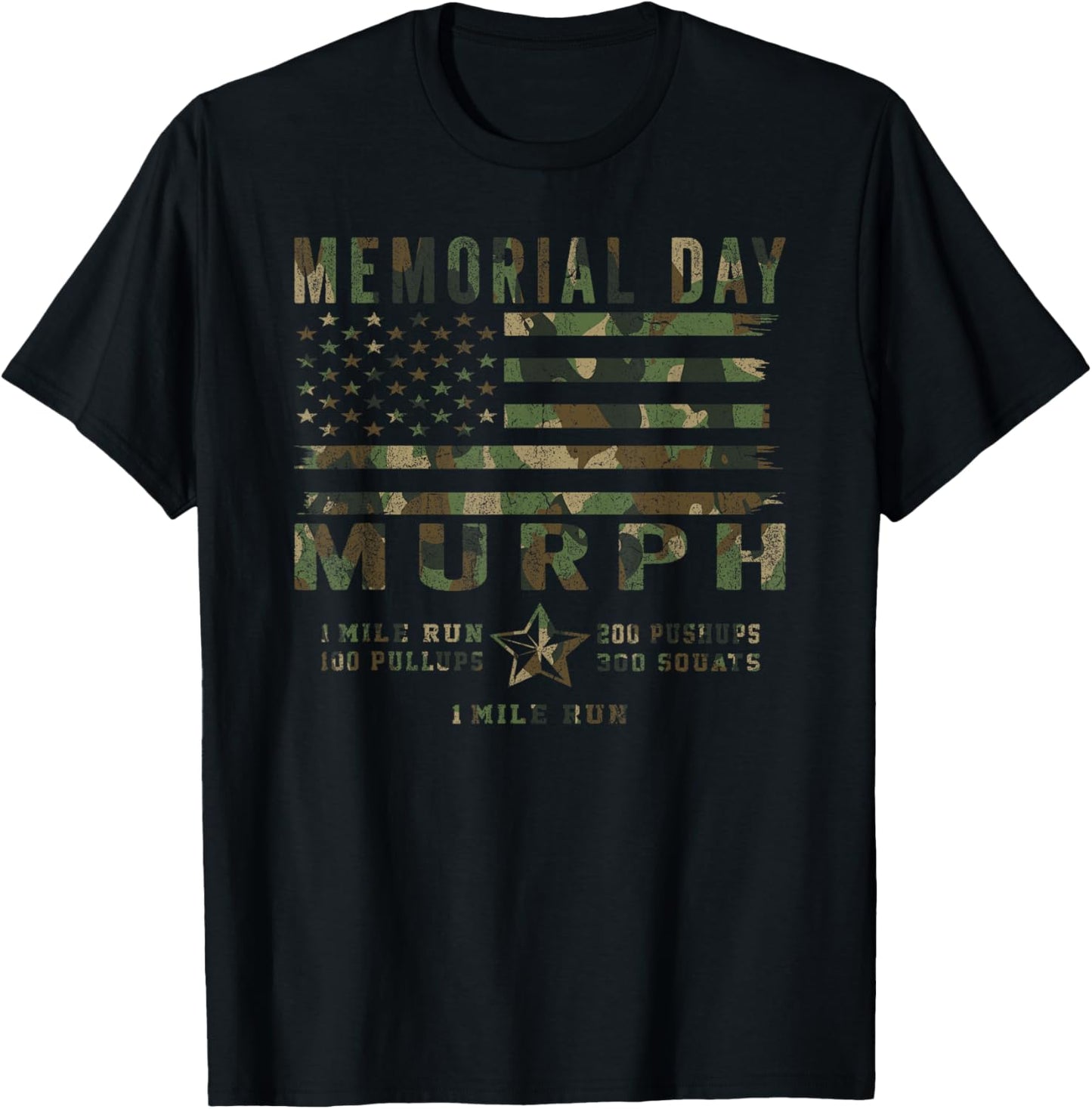 Murph Challenge Memorial Day Workout Gym US Patriotic Men T-Shirt - T-Shirt | Black