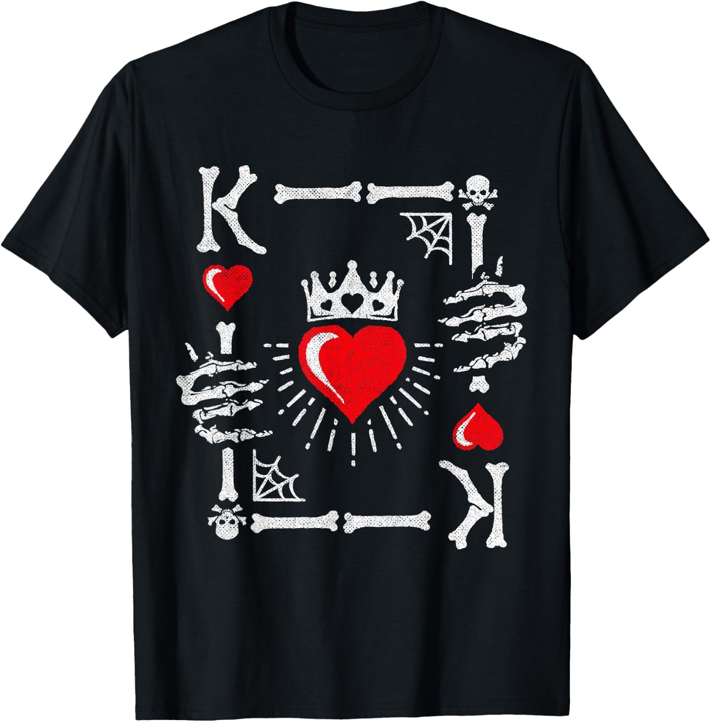 King of Hearts Card Costume - Halloween King of Hearts T-Shirt - T-Shirt | Black