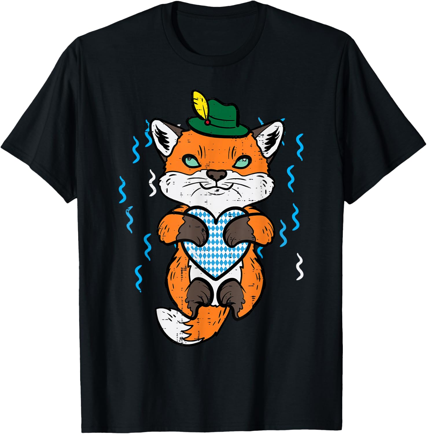 Oktoberfest Fox German Bavarian Girls Boys Kids Women Men T-Shirt - T-Shirt | Black