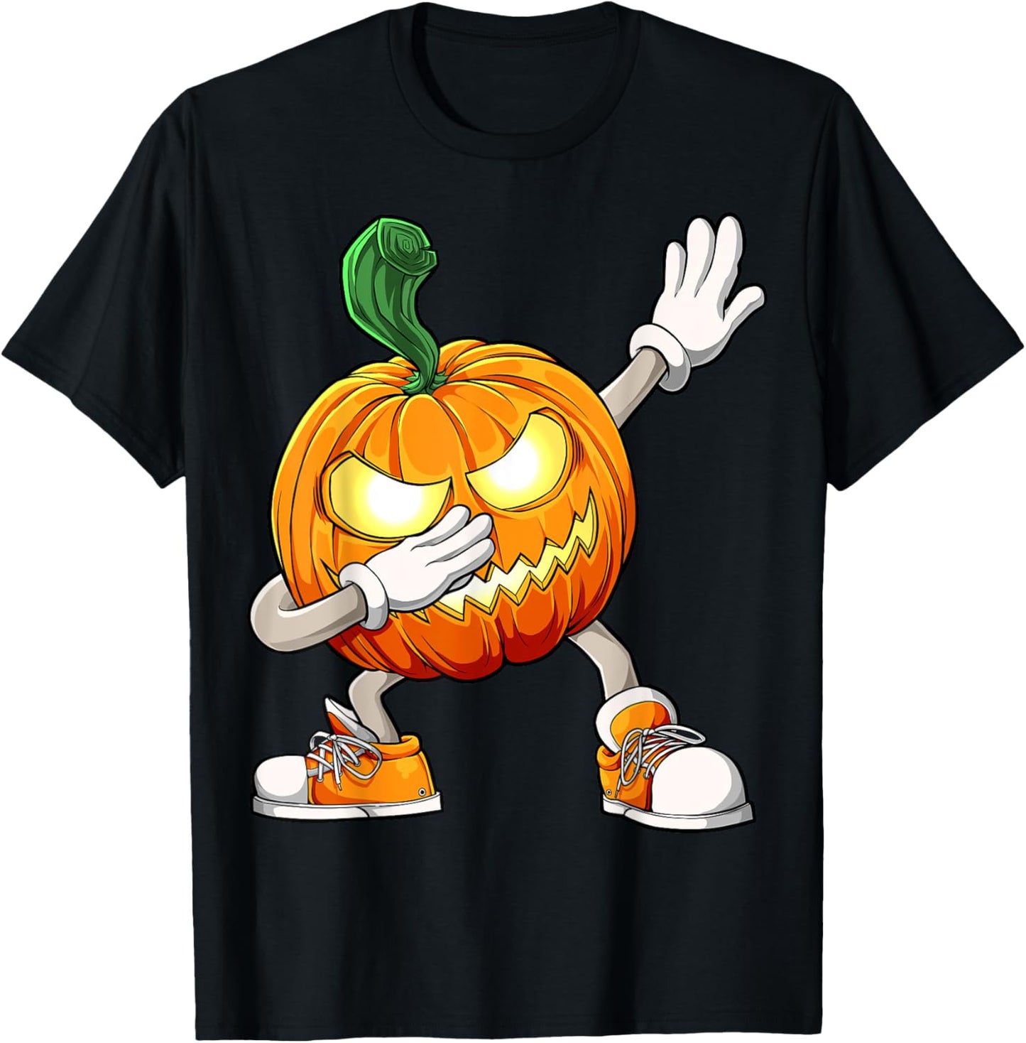 Halloween Boys Dabbing Scary Pumpkin Jack O Lantern Dab T-Shirt - T-Shirt | Black