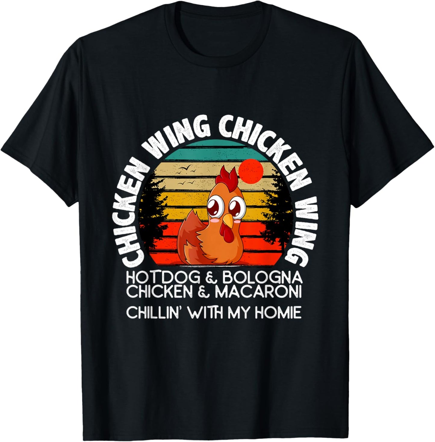 Chicken Wing Chicken Wing Hot Dog Bologna Macaroni T-Shirt - T-Shirt | Black