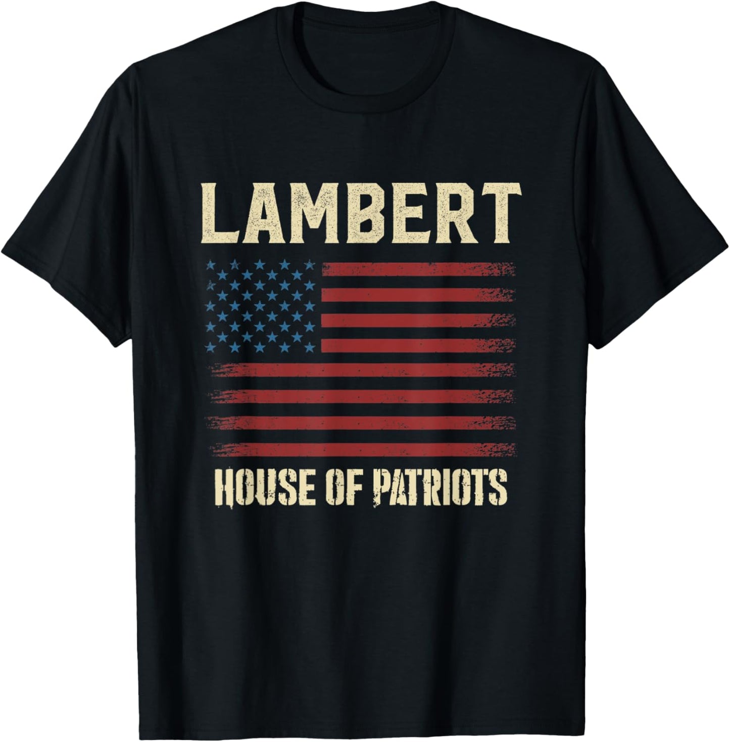 LAMBERT Last Name Surname American Flag Family T-Shirt - T-Shirt | Black