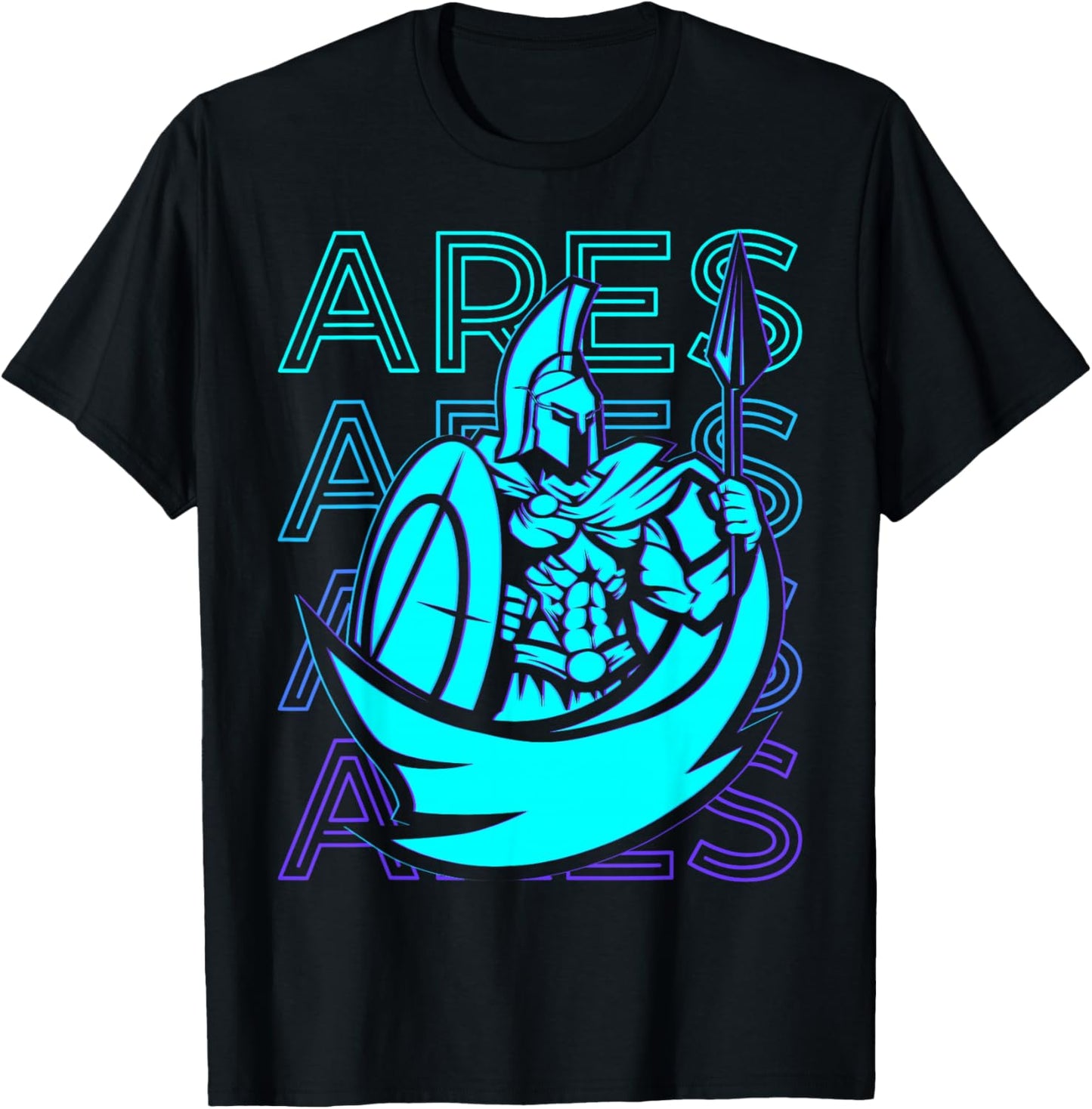 Greek Mythology Gifts Ares Greek God War Retro Ares Black T-Shirt - T-Shirt | Black