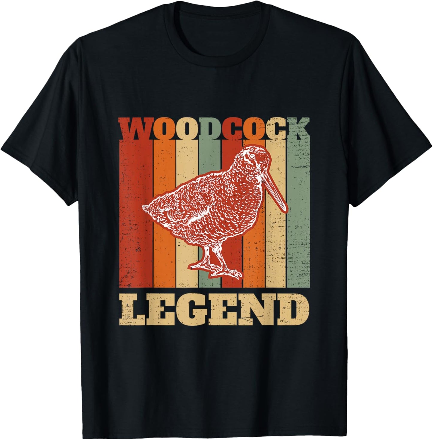 Woodcock Legend Vintage Retro Woodcock Bird Timberdoodle T-Shirt - T-Shirt | Black