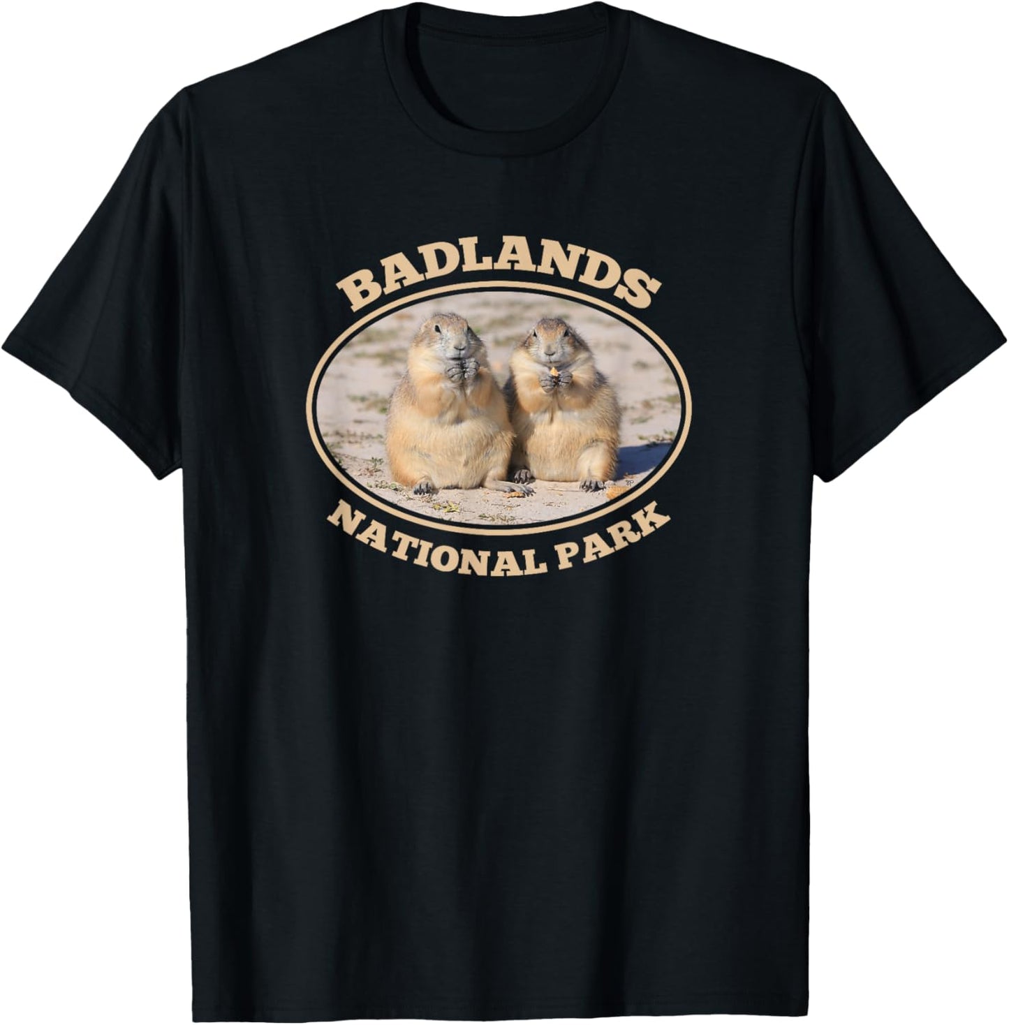 Badlands National Park Prairie Dogs South Dakota Souvenir T-Shirt - T-Shirt | Black
