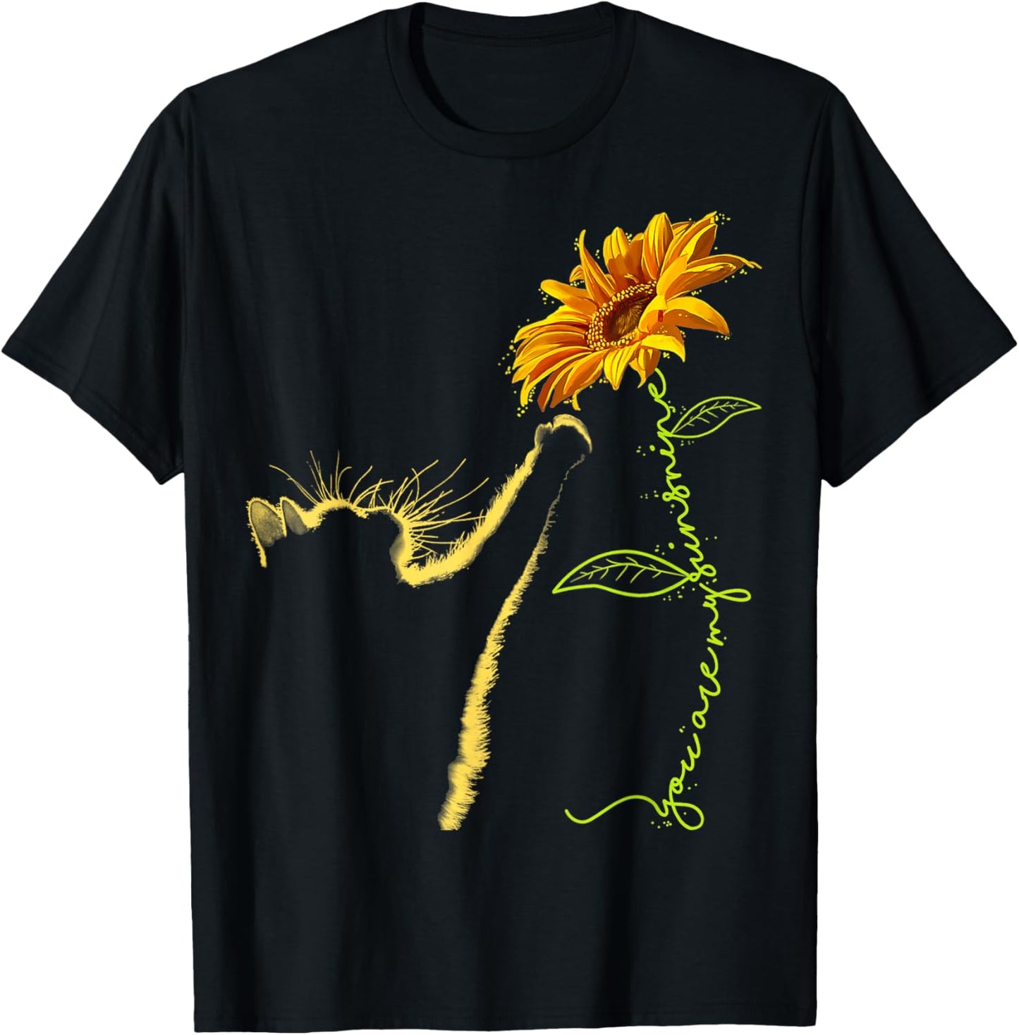 Cat Sunflower Gifts for Cat Lovers, Cat Mom, Cat Lady, Women T-Shirt - T-Shirt | Black