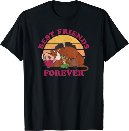 Disney Lion King Timon & Pumbaa Luau Best Friends Forever T-Shirt - T-Shirt | Black