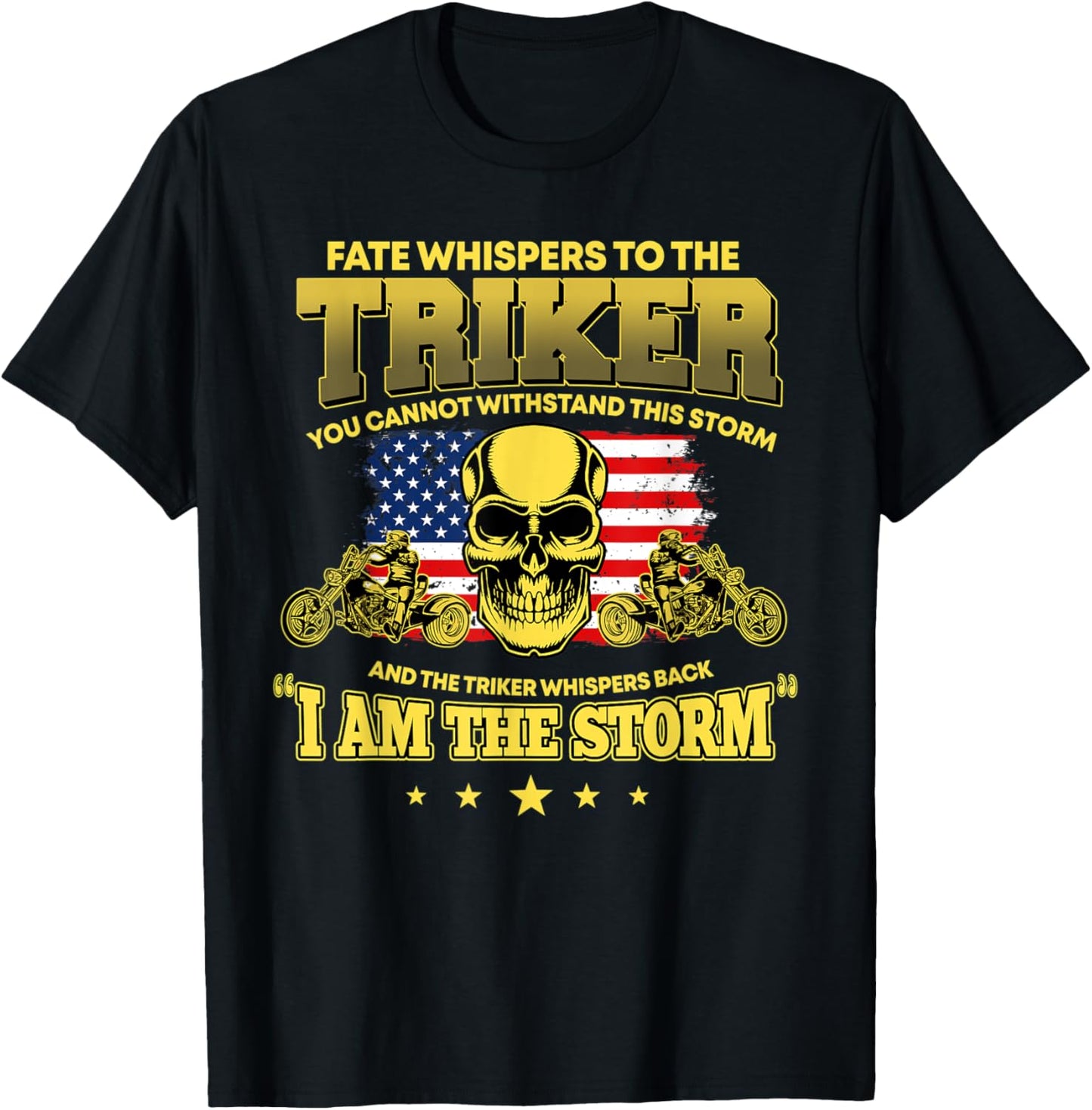 American Trike Motorcycle Lover USA Triker Biker T-Shirt - T-Shirt | Black