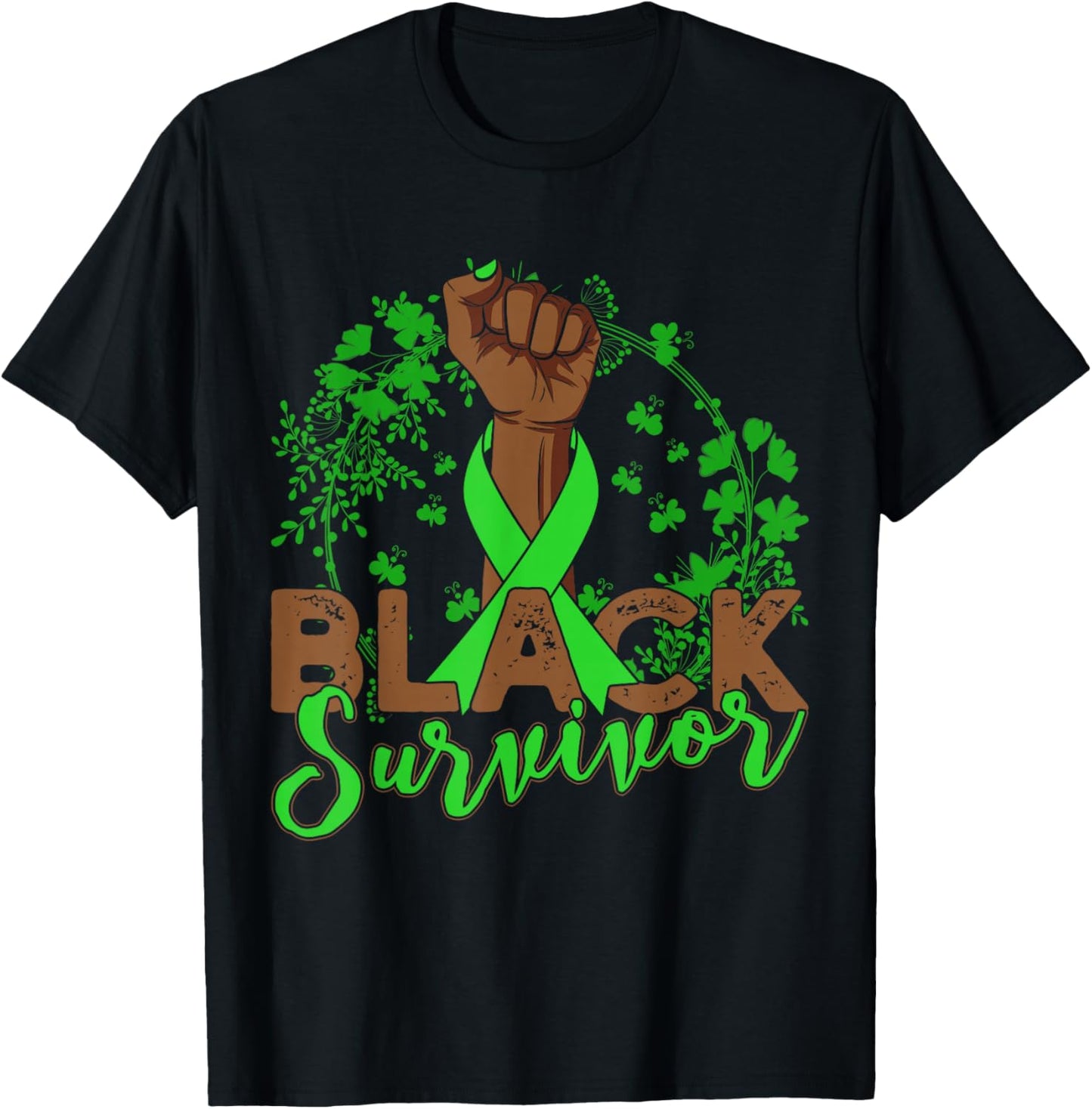 Non Hodgkin Lymphoma Awareness Black Survivor T-Shirt - T-Shirt | Black