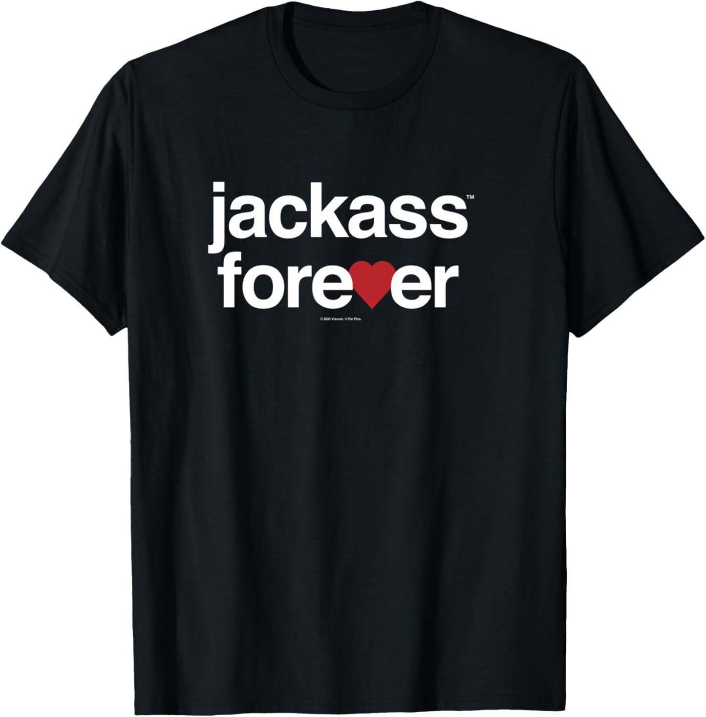 Jackass Forever Red Heart Logo T-Shirt - T-Shirt | Black