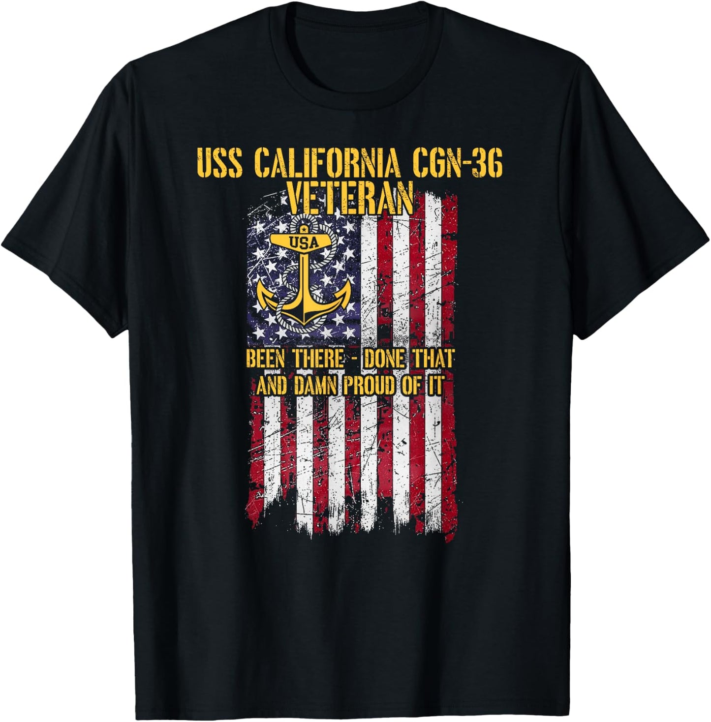 USS California CGN-36 Guided Missile Cruiser Veteran T-Shirt - T-Shirt | Black