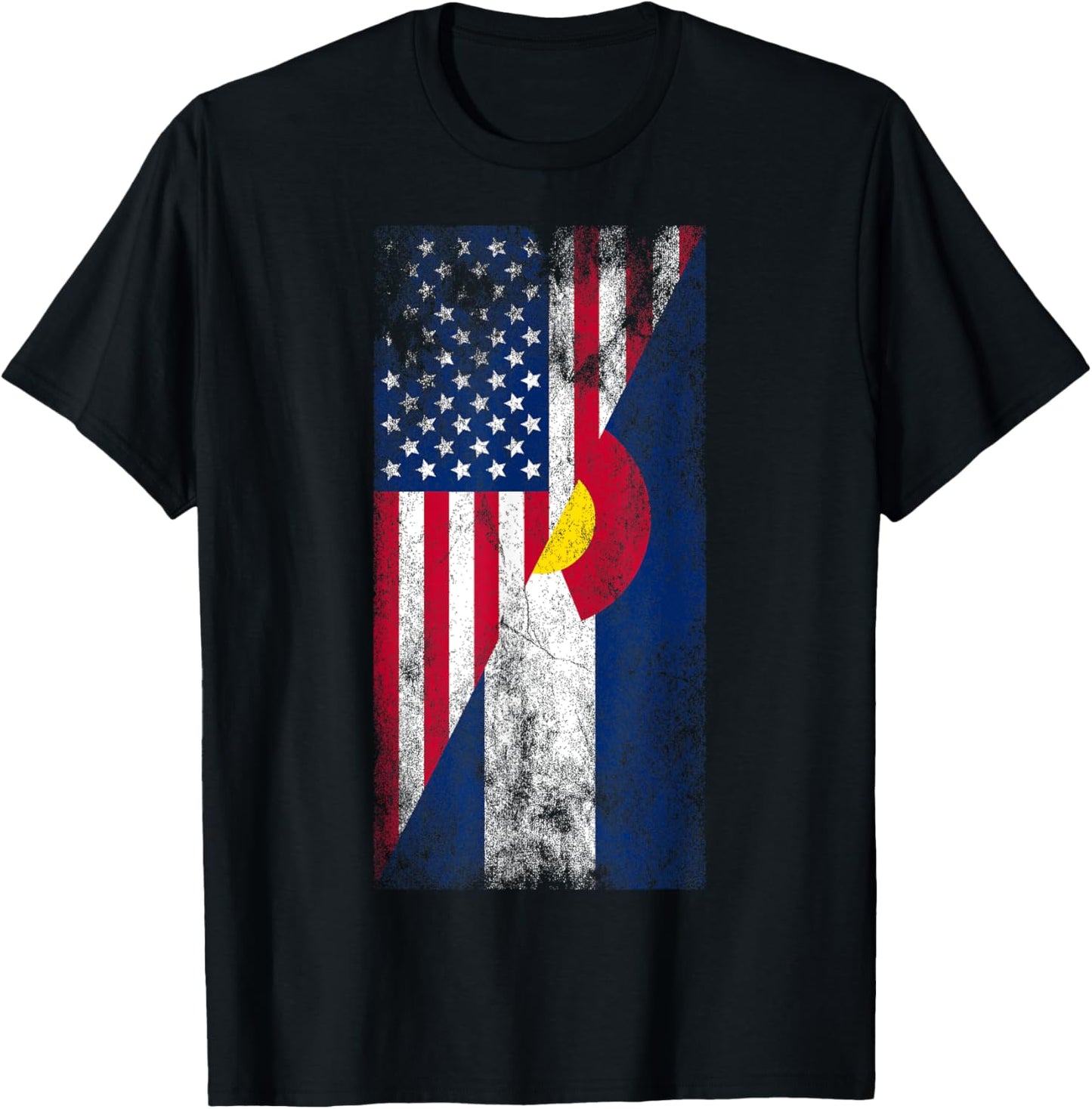 USA & Colorado Flags - American Coloradan T-Shirt - T-Shirt | Black