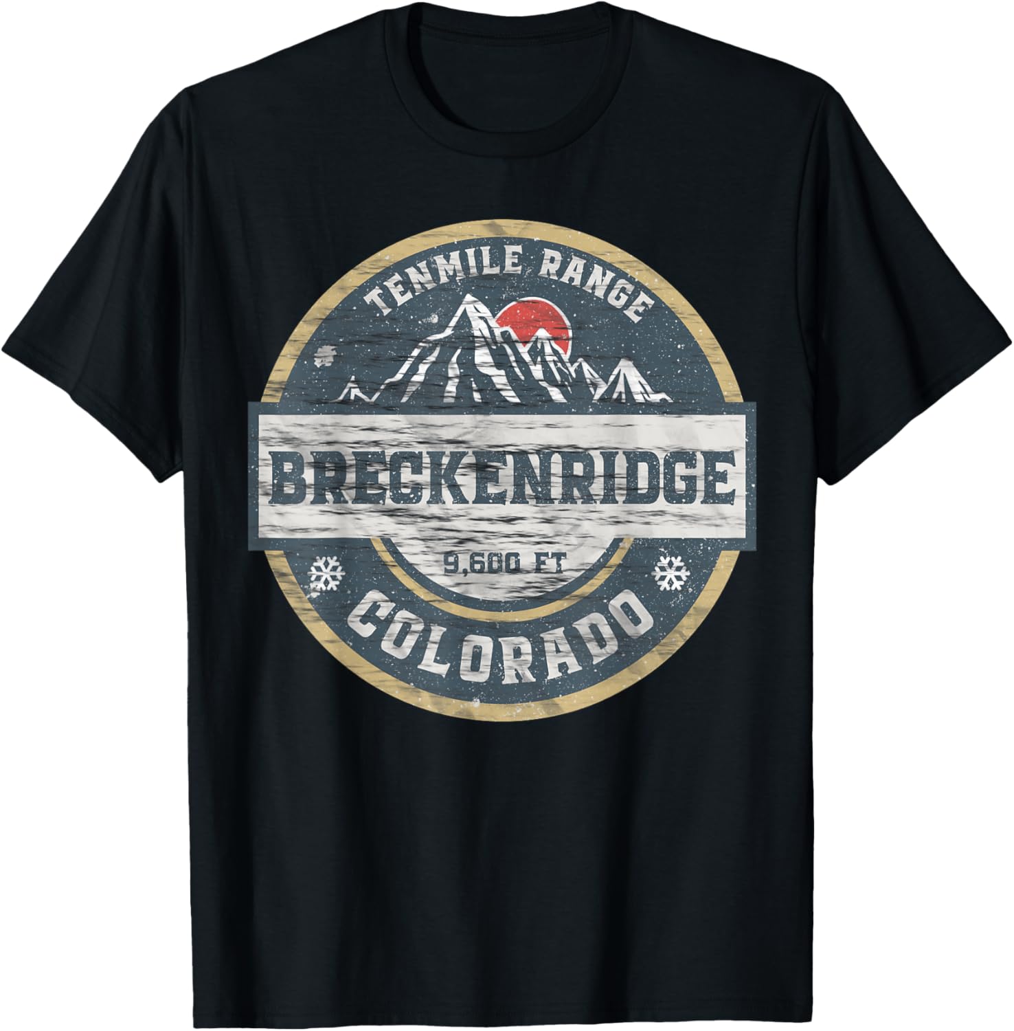 Breckenridge Colorado Tenmile Range Rocky Mountains Skiing T-Shirt - T-Shirt | Black