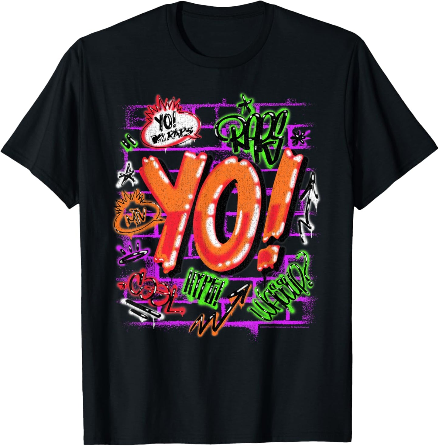 Yo! MTV Raps Graffiti T-Shirt - T-Shirt | Black