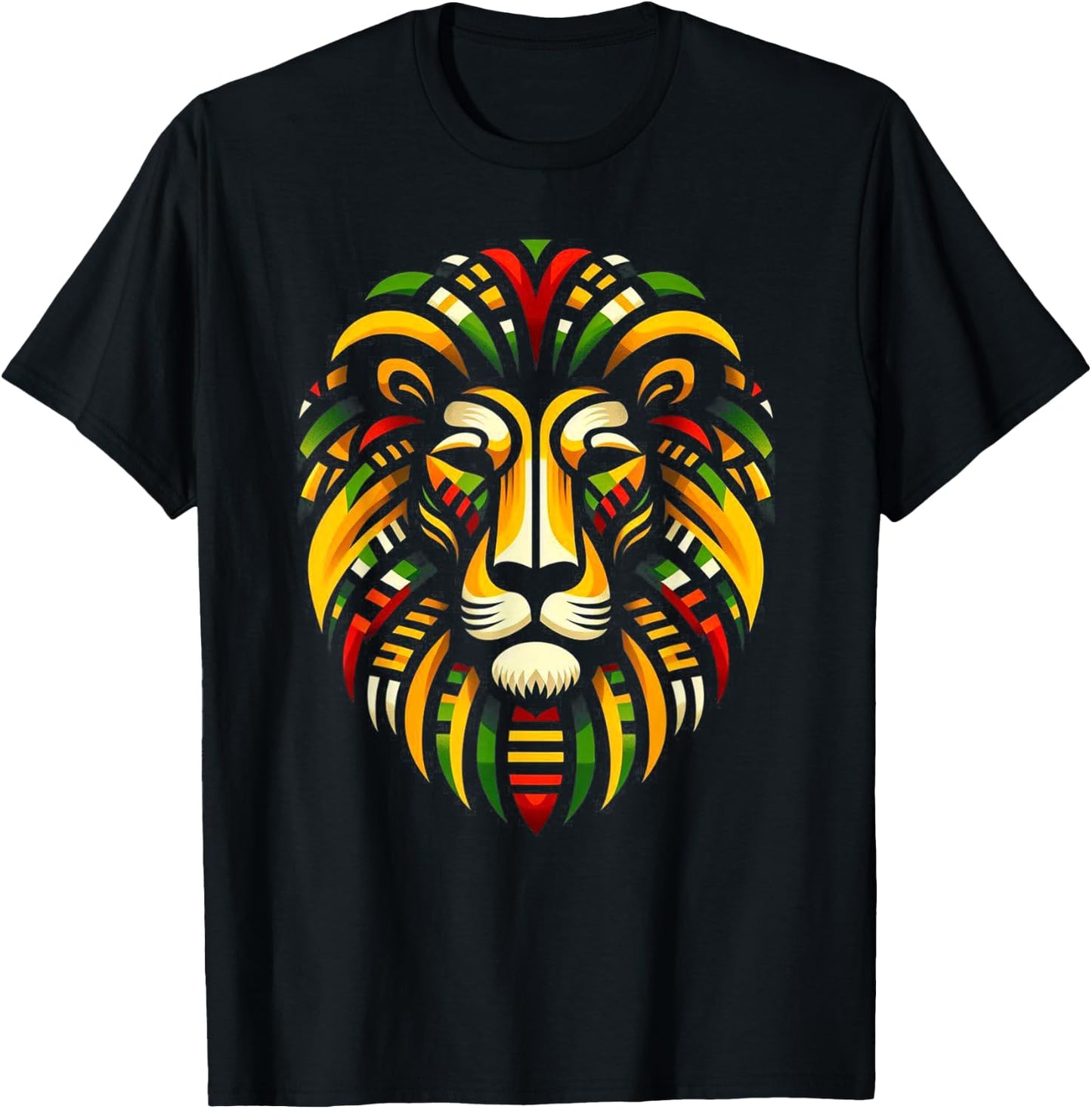 Melanin King Kente Lion African Pride Roots Art T-Shirt - T-Shirt | Black