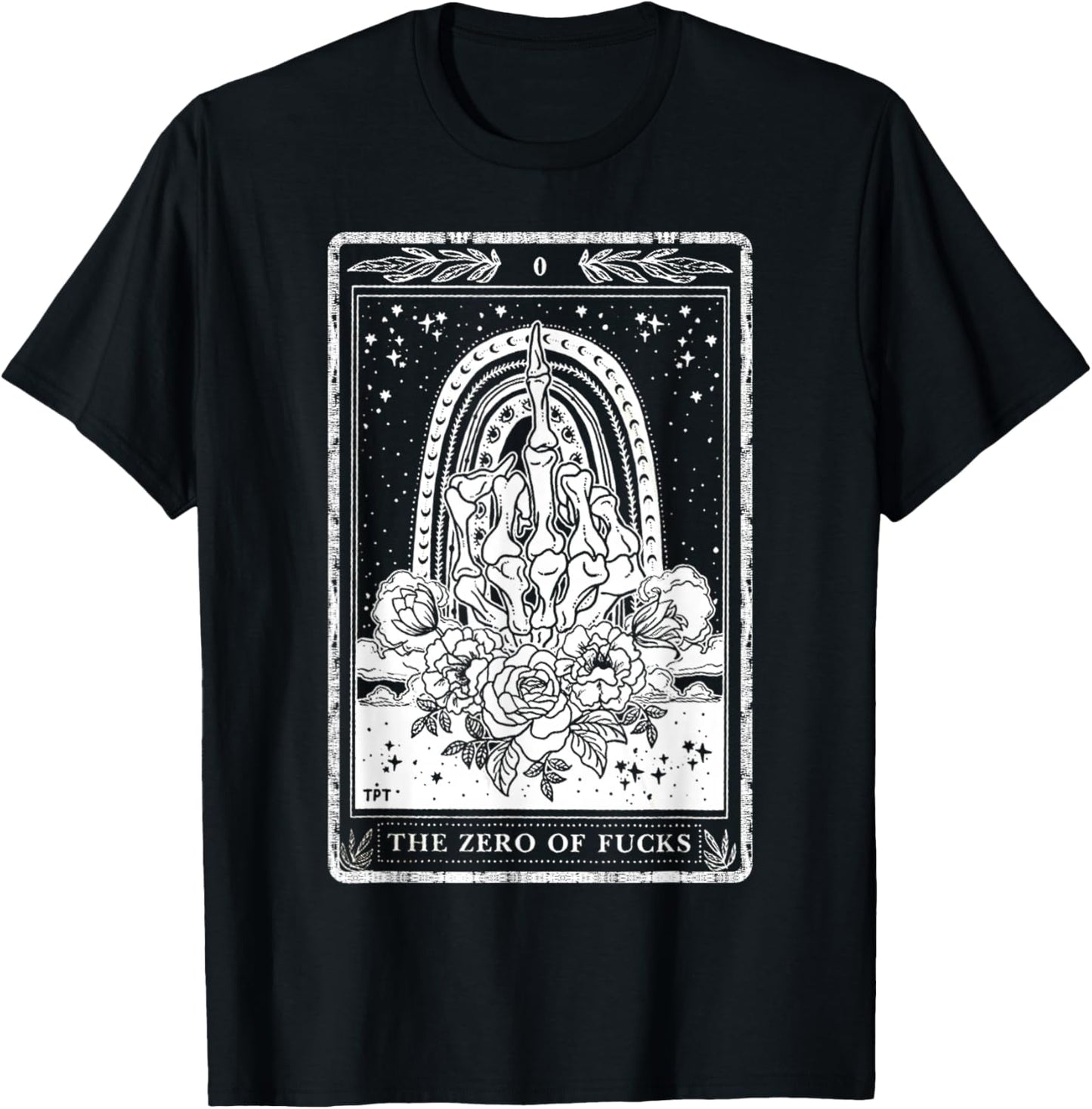 Funny Tarot Card Zero of Fucks Occult Tarot reader reading T-Shirt - T-Shirt | Black