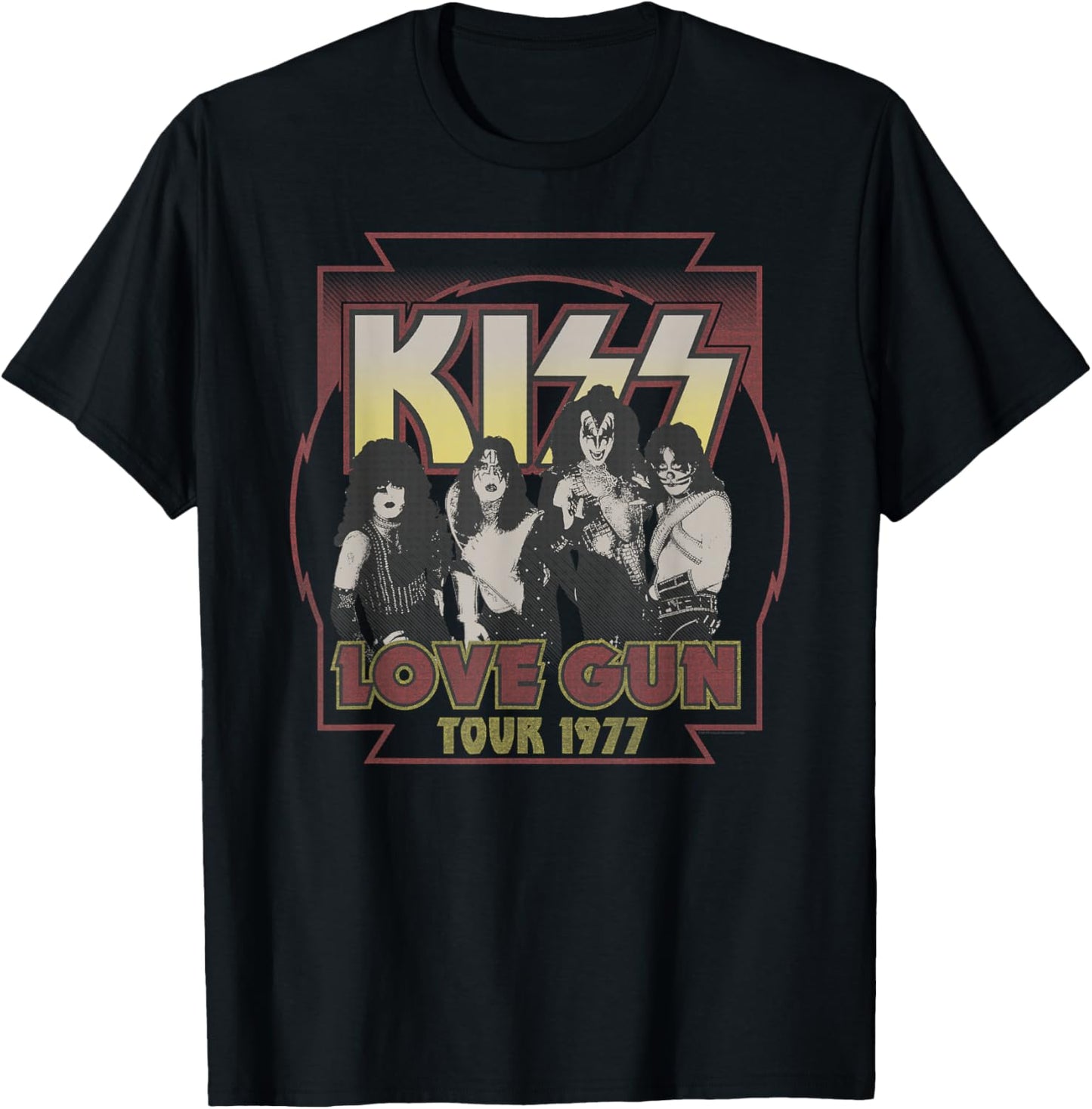 KISS - Love Gun Tour 1977 T-Shirt - T-Shirt | Black