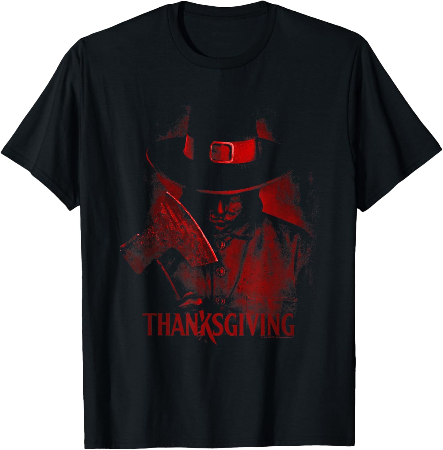 Thanksgiving Red Hue Horror Slasher Film Poster T-Shirt - T-Shirt | Black