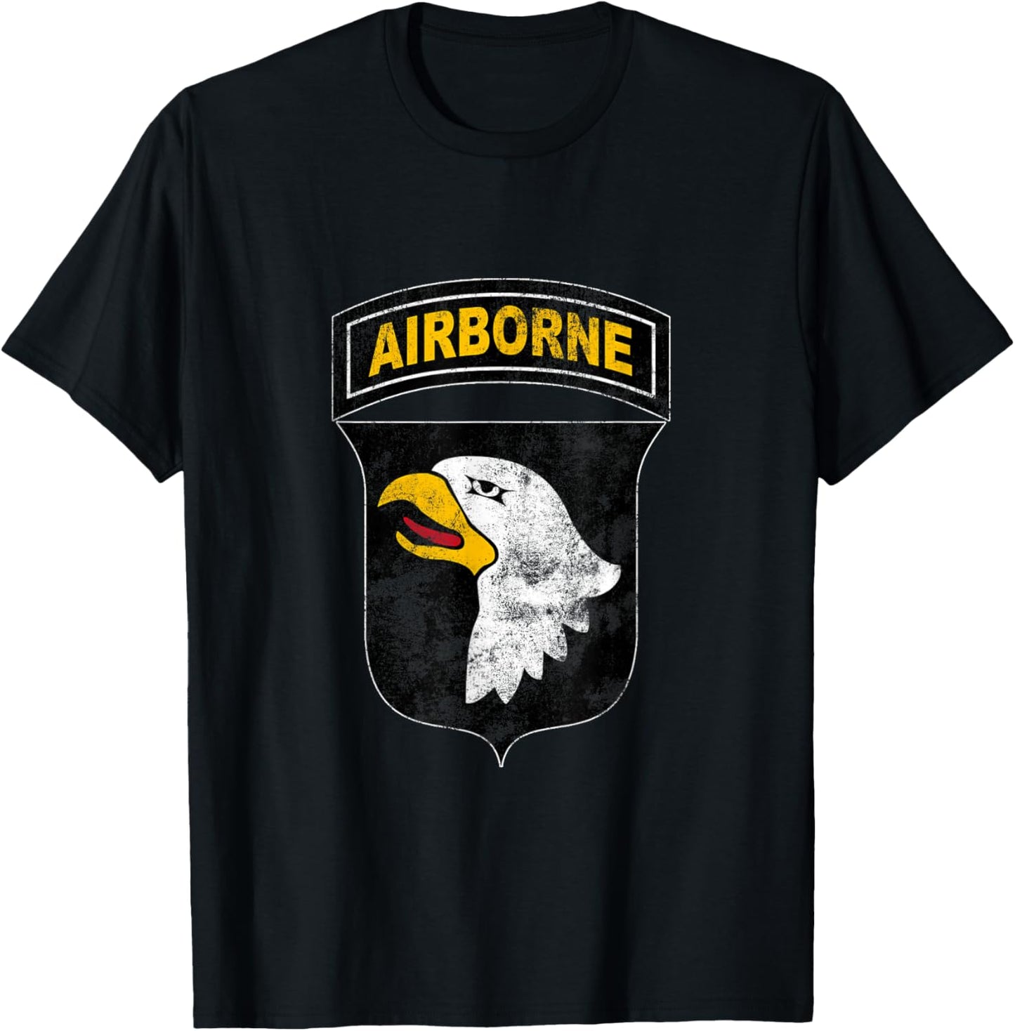 U.S Army 101st Airborne Division Paratrooper Veteran Flag T-Shirt - T-Shirt | Black
