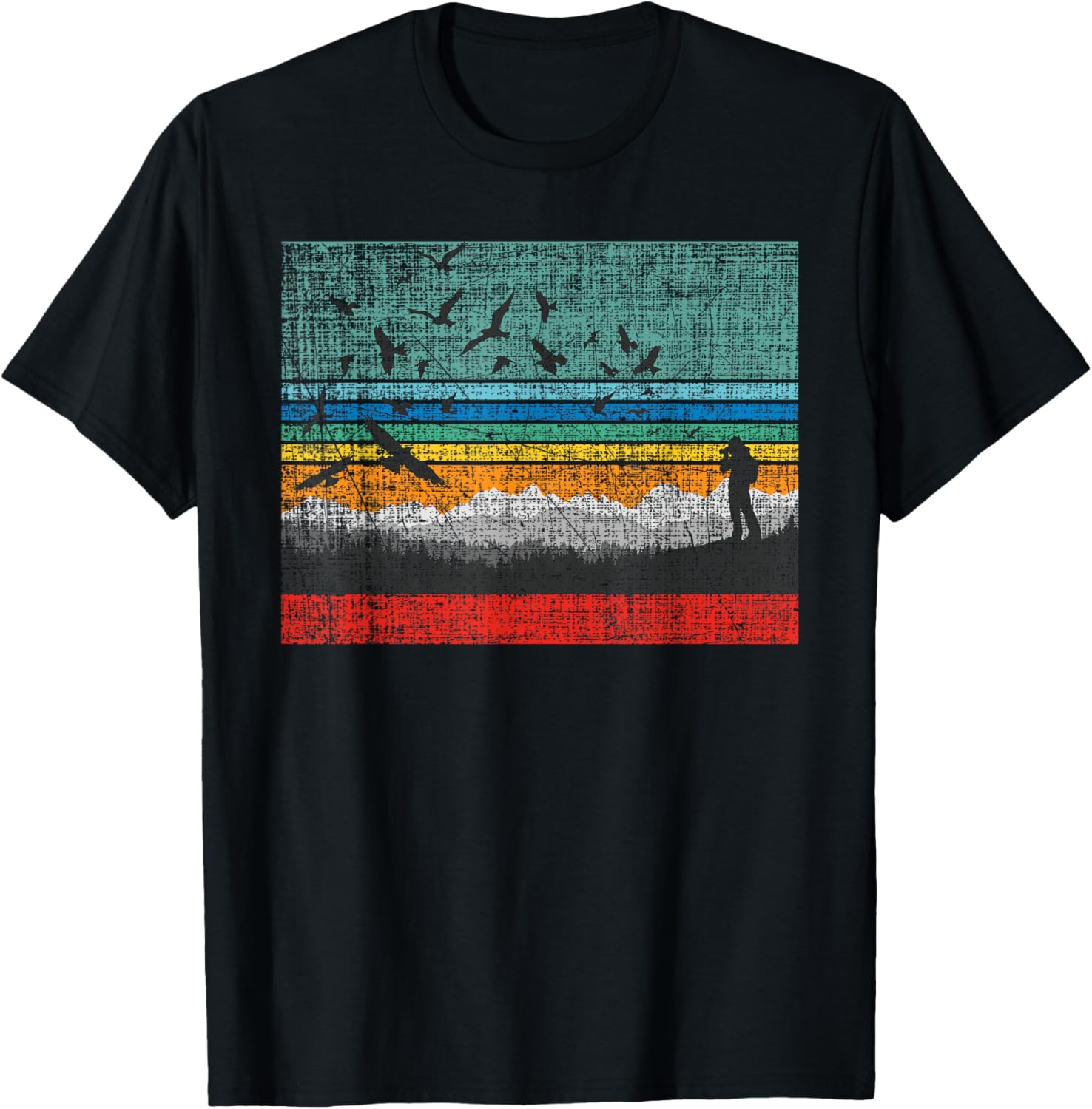 Retro Birding Bird Watching Bird Watcher Birder T-Shirt - T-Shirt | Black