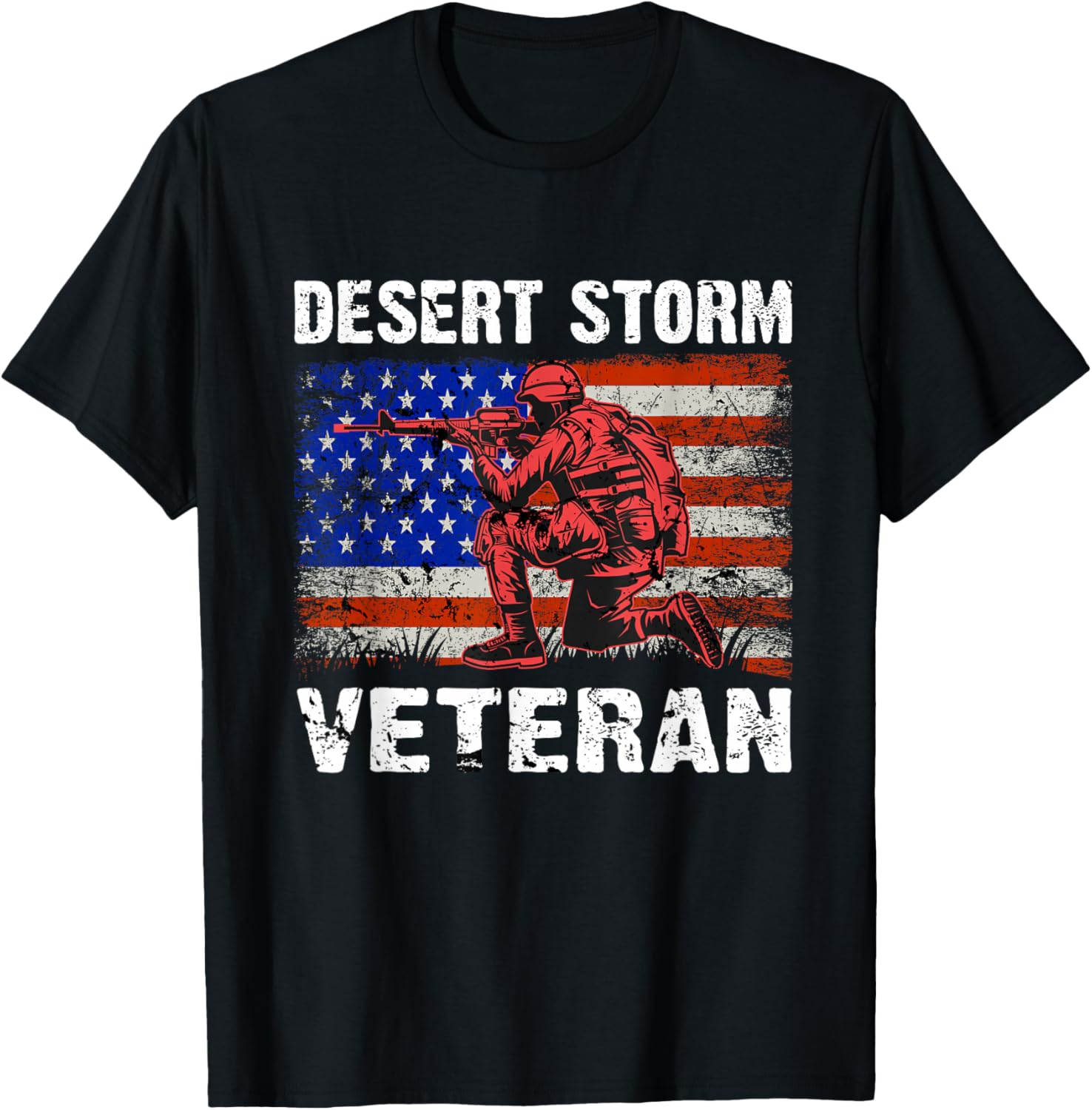 Operation Desert Storm Desert Shield Veteran T-Shirt - T-Shirt | Black