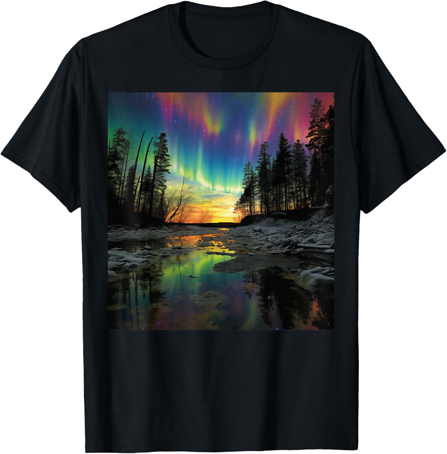 Minnesota Vacay Northern Lights Camping Hiking Souvenir T-Shirt - T-Shirt | Black