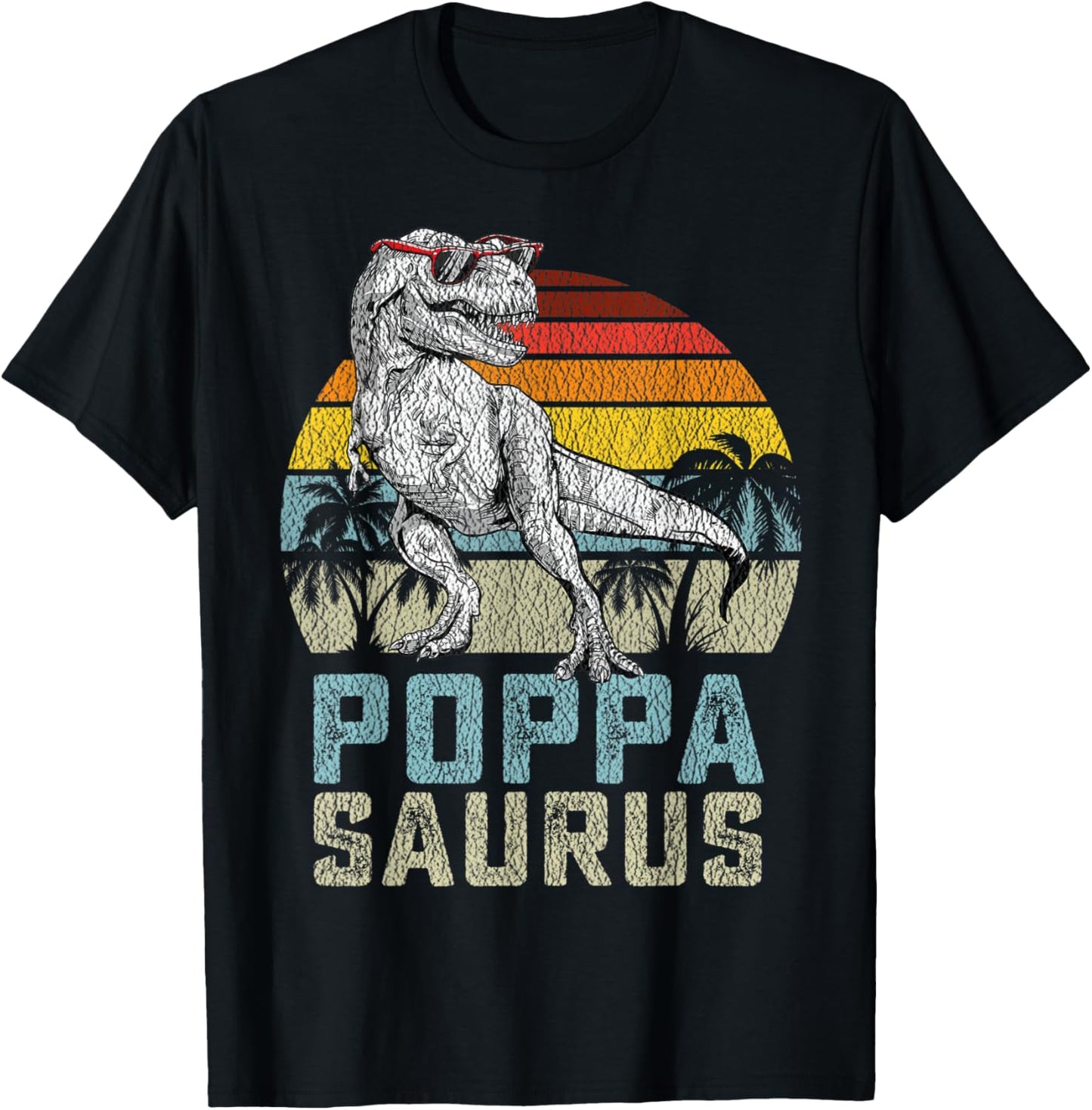 Poppasaurus T Rex Dinosaur Poppa Saurus Family Matching T-Shirt - T-Shirt | Black