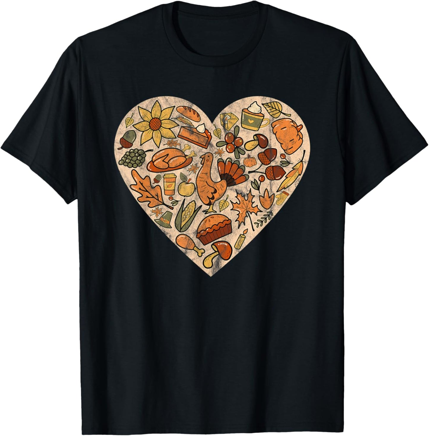 Running Pilgrim 2021 Heart Trot Thanksgiving Turkey Love T-Shirt - T-Shirt | Black