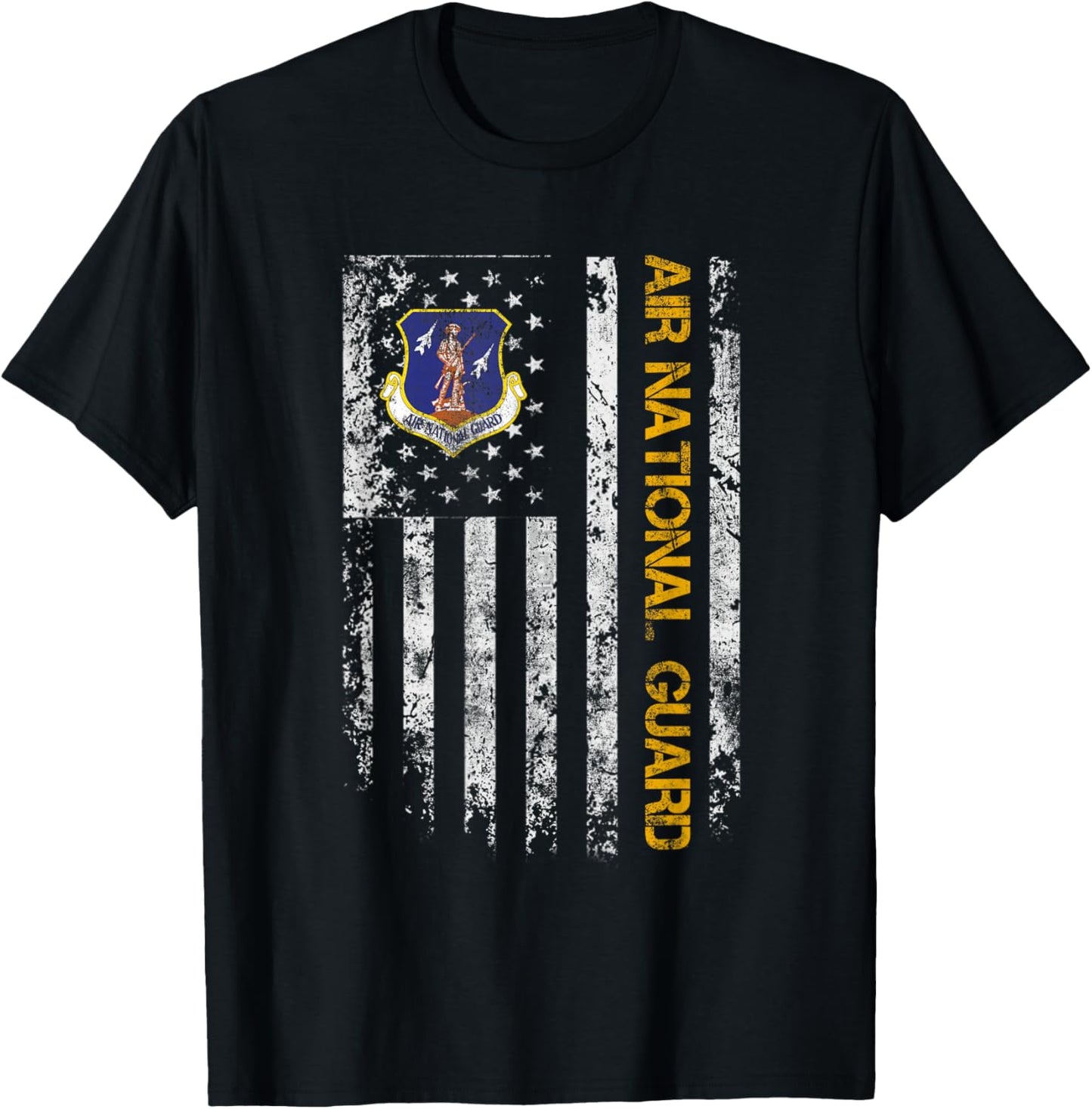 U.S Army Air National Guard Veteran Retired Military Vintage T-Shirt - T-Shirt | Black