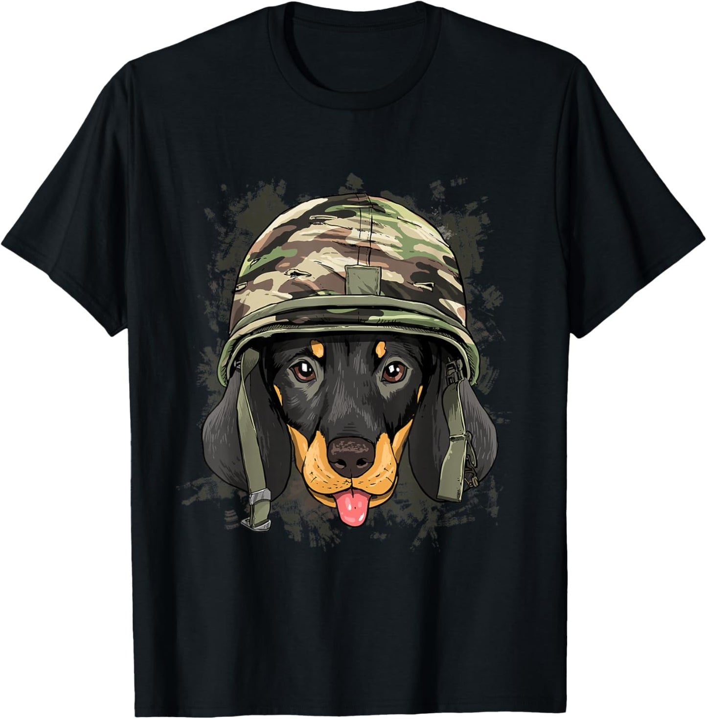 Dachshund Soldier Veteran Dog - Army Wiener Sausage Dog T-Shirt - T-Shirt | Black