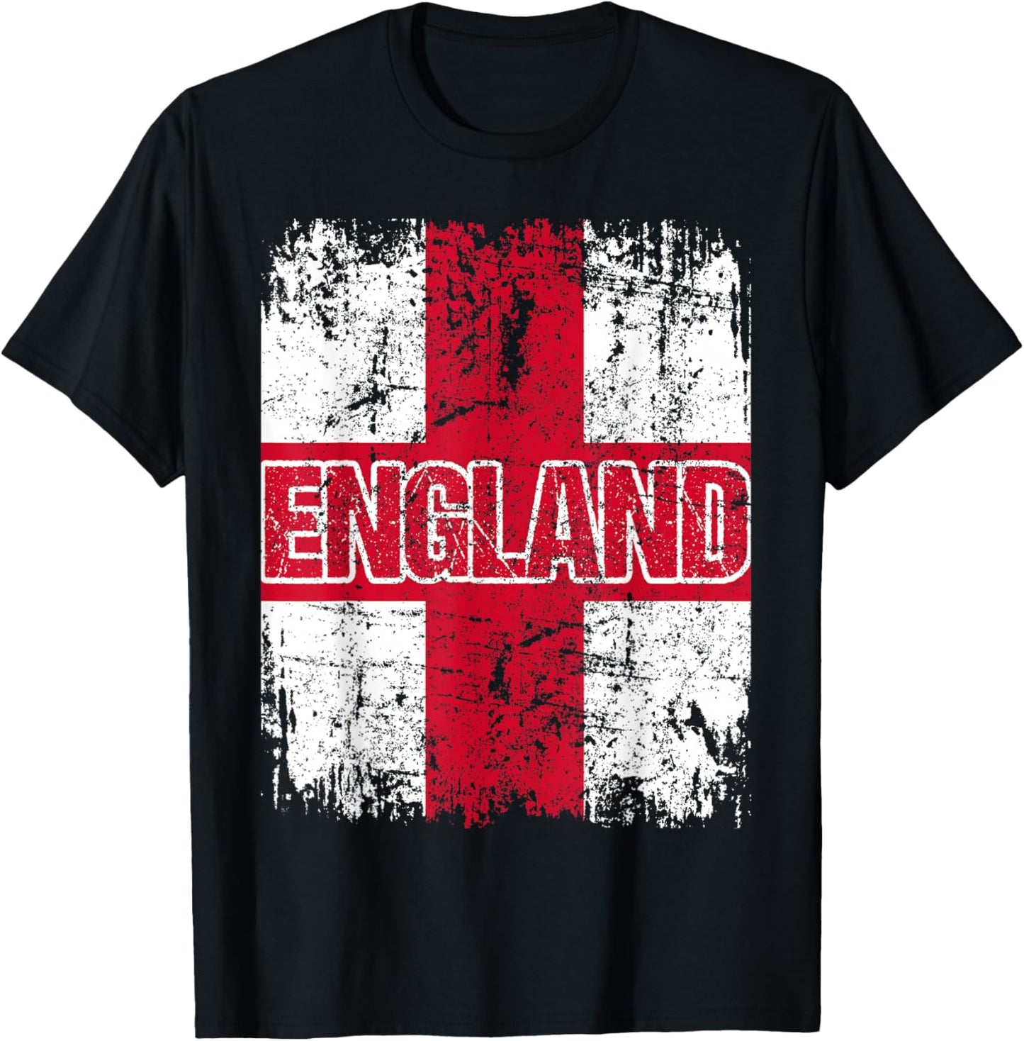 ENGLAND Flag Vintage Distressed ENGLAND T-Shirt - T-Shirt | Black