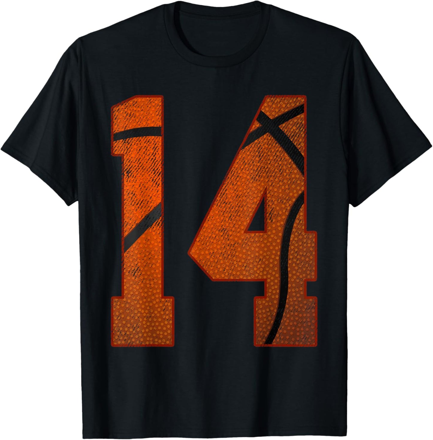 14th Birthday Party Fourteen 14 Year Old Basketball Bday Boy T-Shirt - T-Shirt | Black