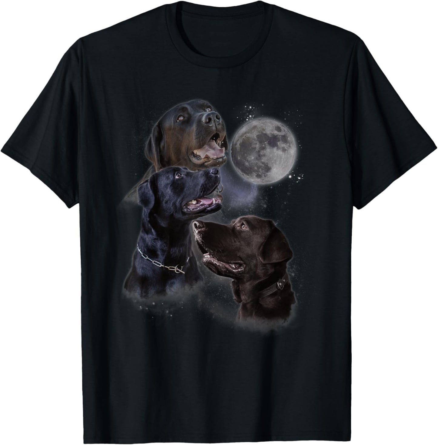 Howling at the Moon Shirt - Funny Labrador Retriever T-Shirt - T-Shirt | Black