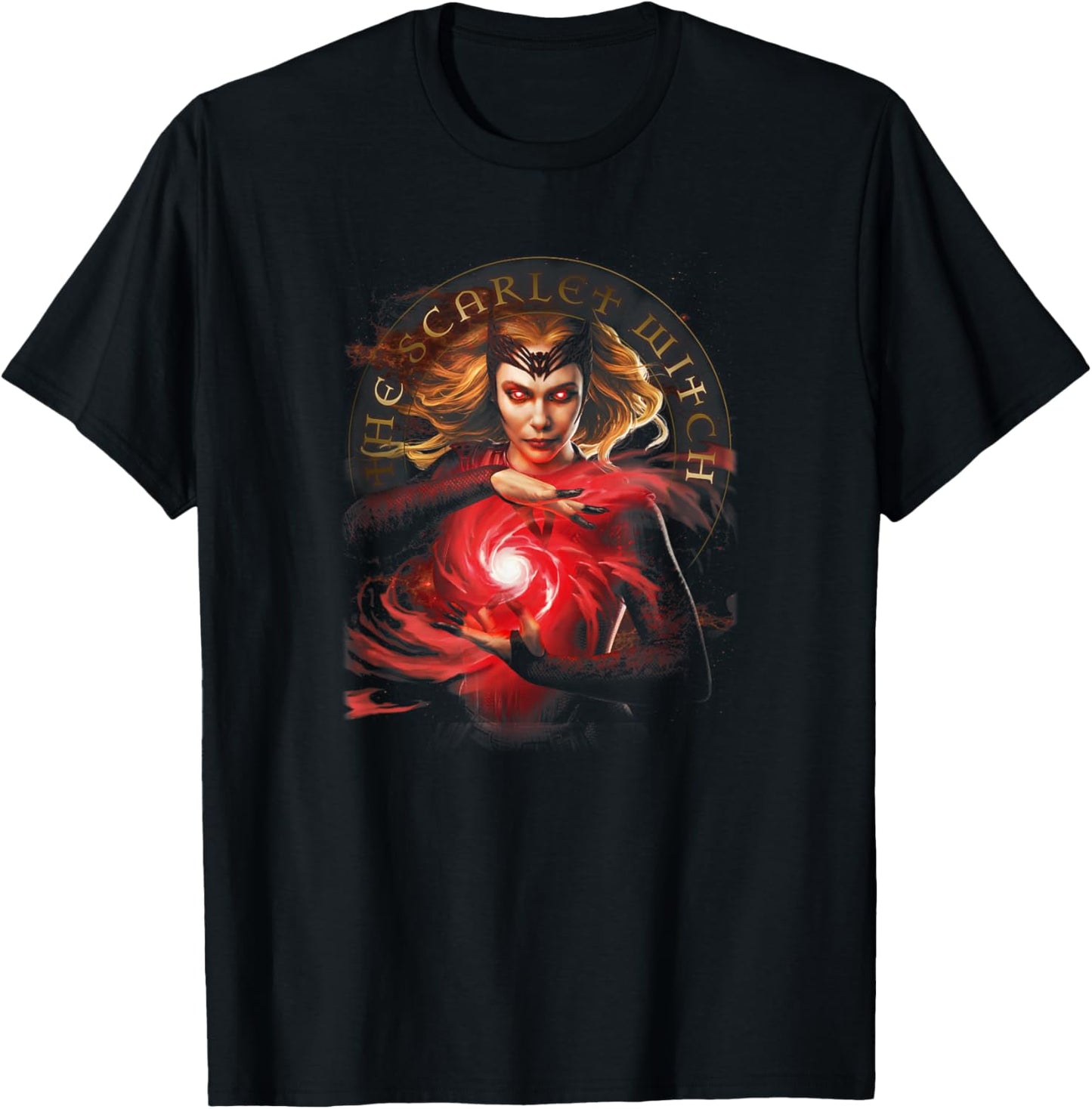Marvel Doctor Strange 2 The Scarlet Witch Glowing Eyes T-Shirt - T-Shirt | Black
